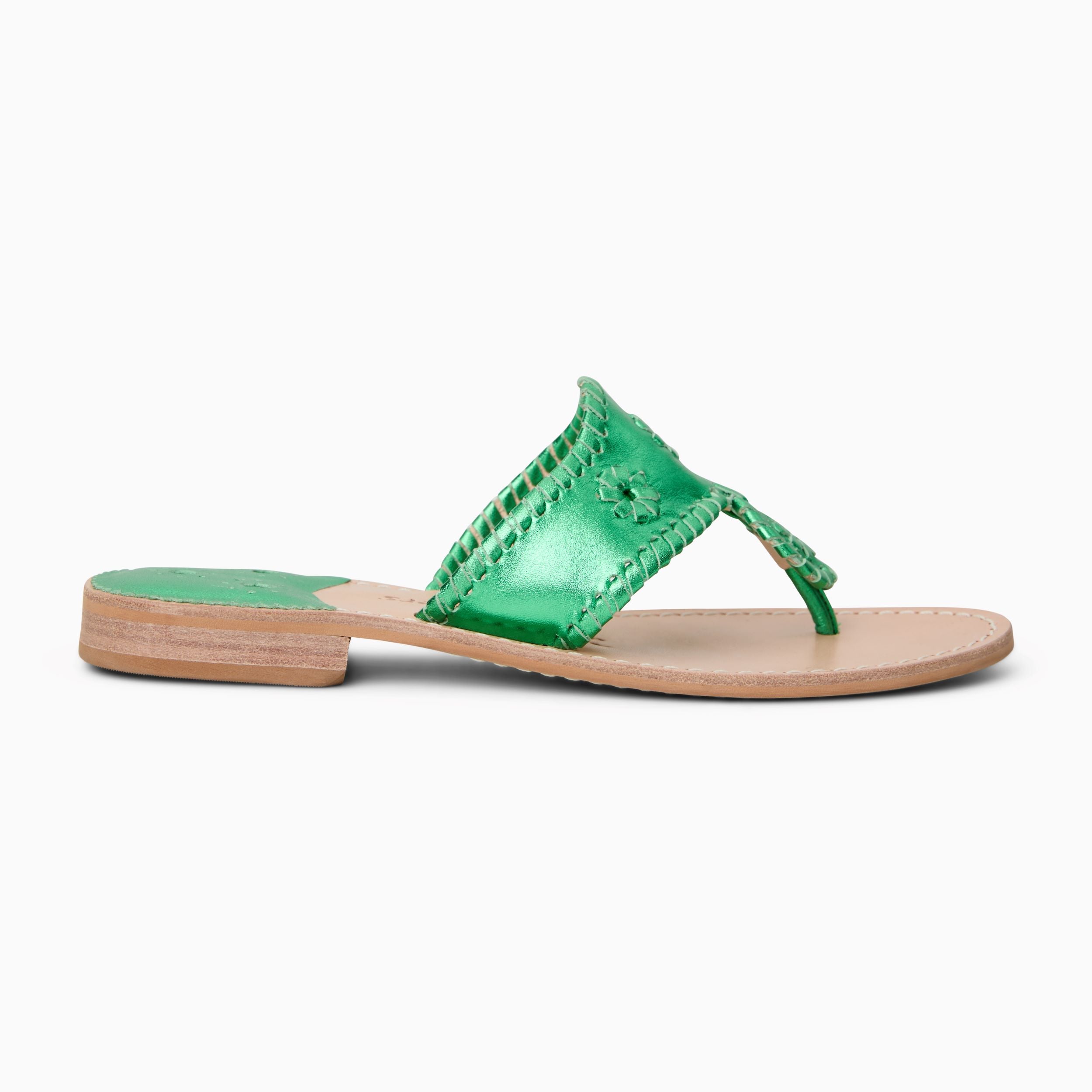 Jacks Flat Sandal - Metallic Nappa