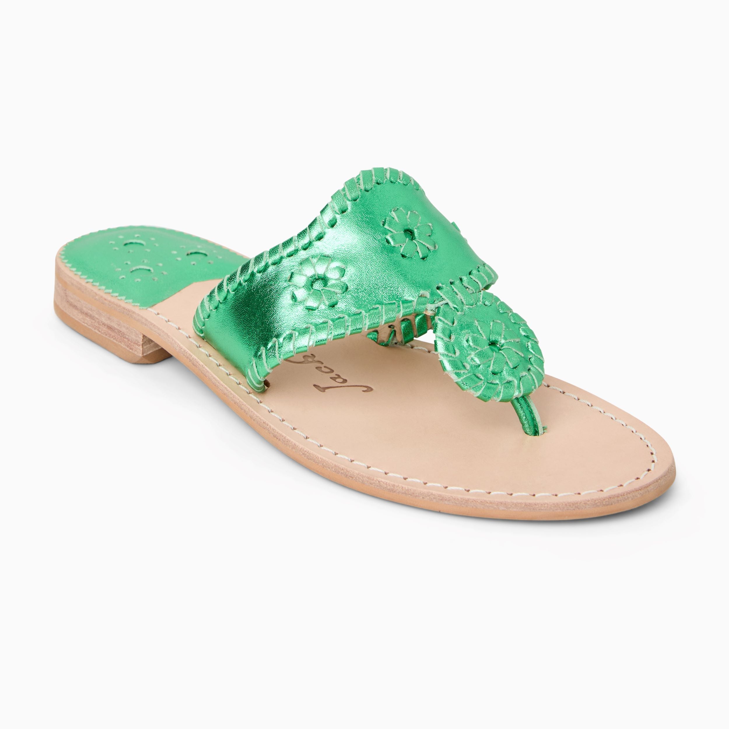 Jacks Flat Sandal - Metallic Nappa