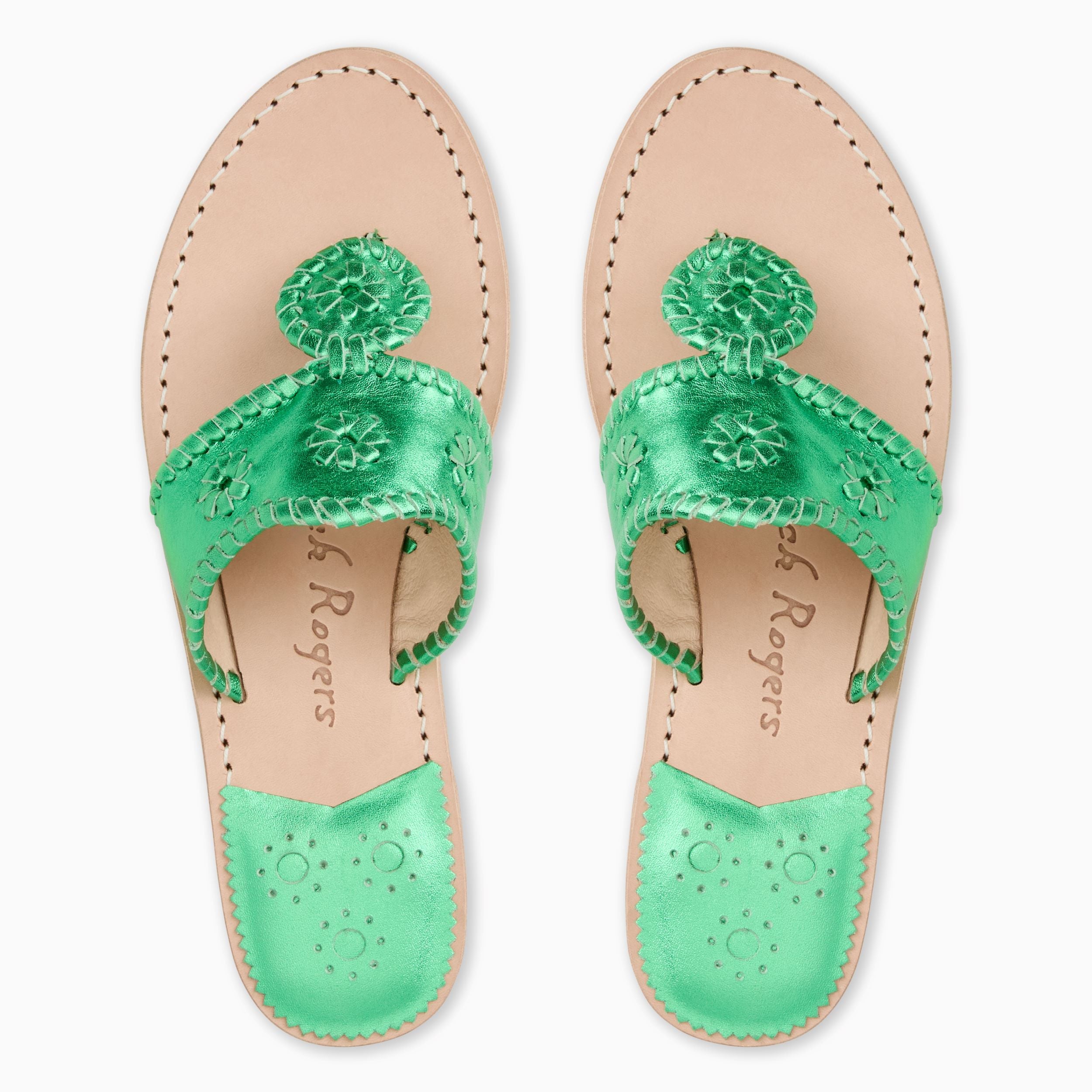 Jacks Flat Sandal - Metallic Nappa