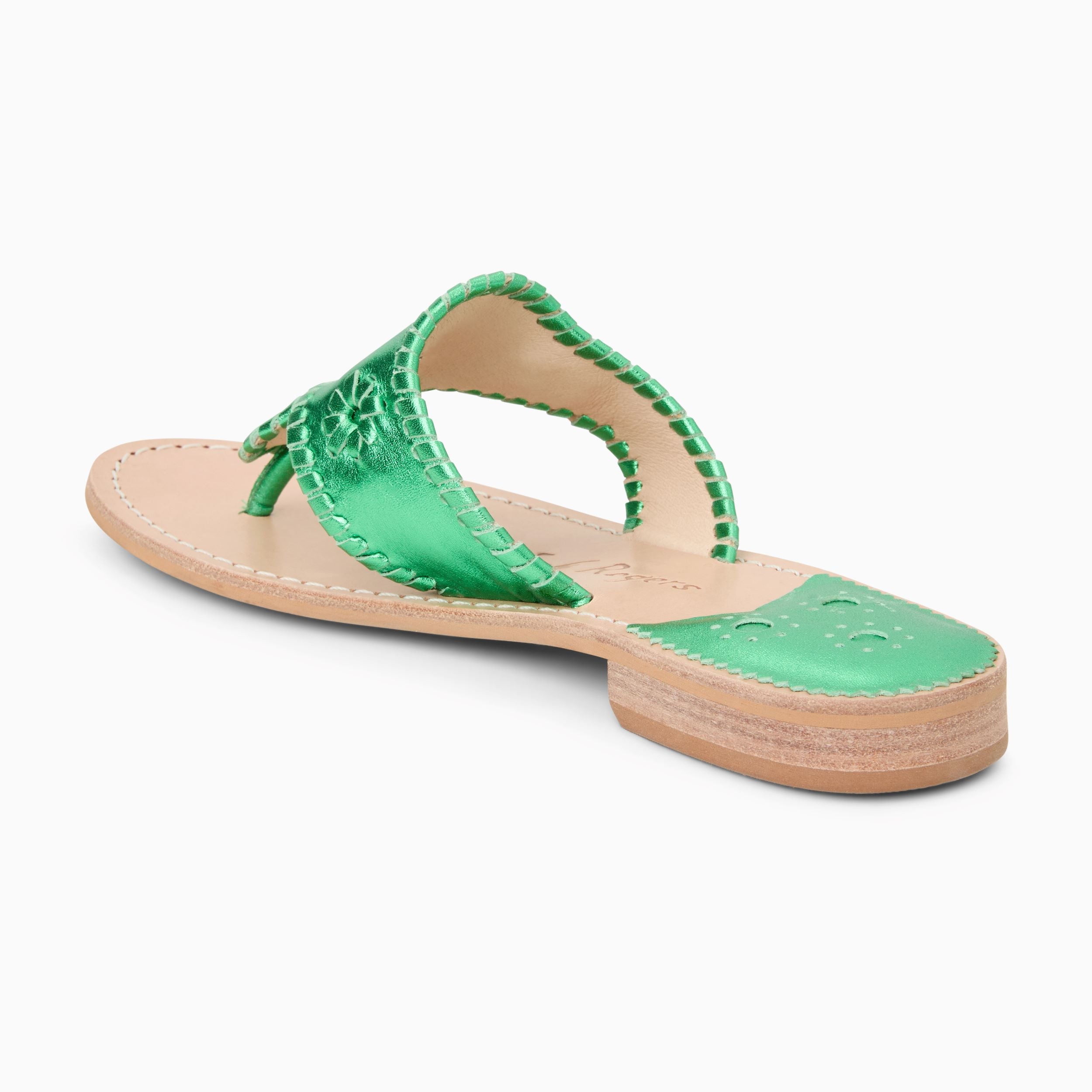 Jacks Flat Sandal - Metallic Nappa