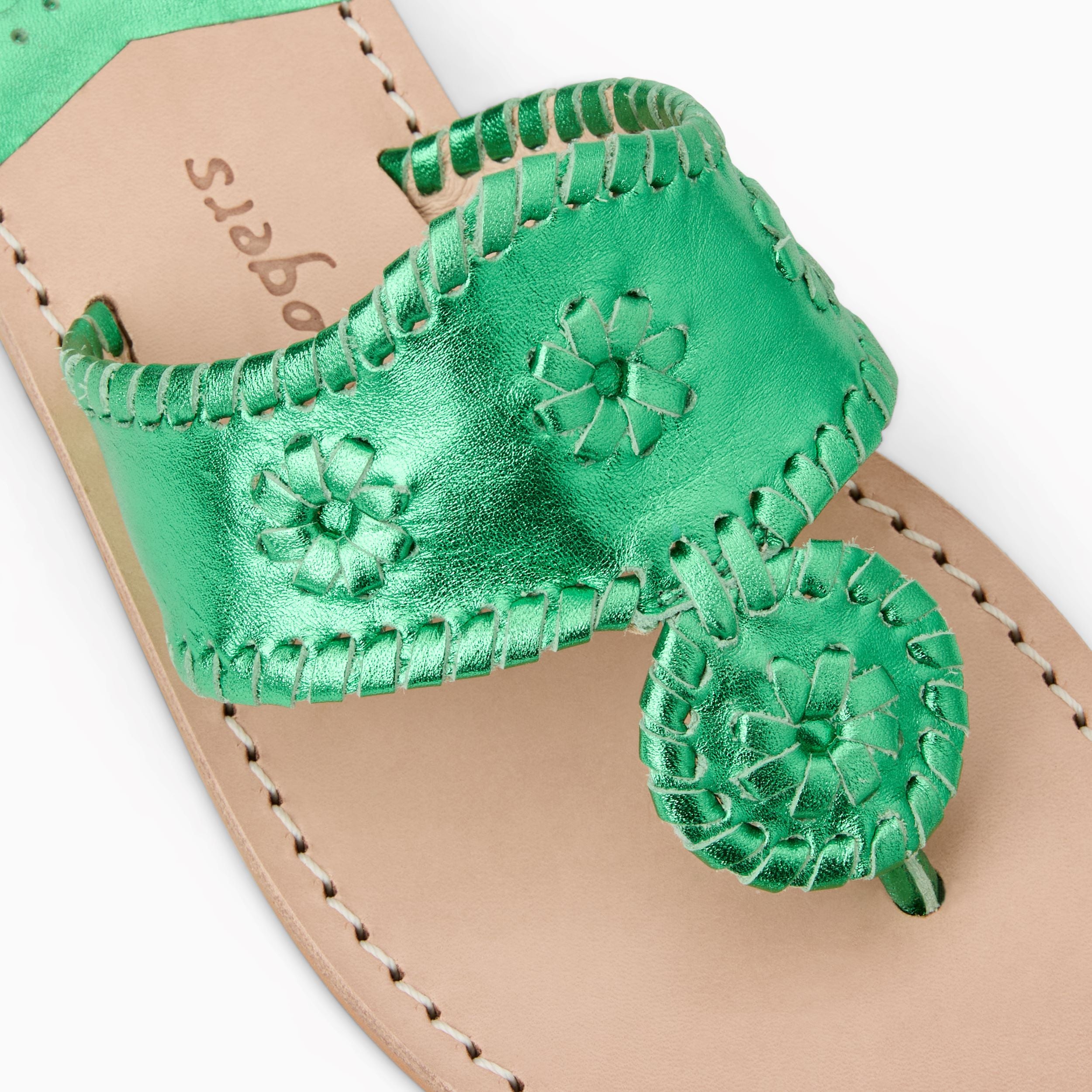 Jacks Flat Sandal - Metallic Nappa
