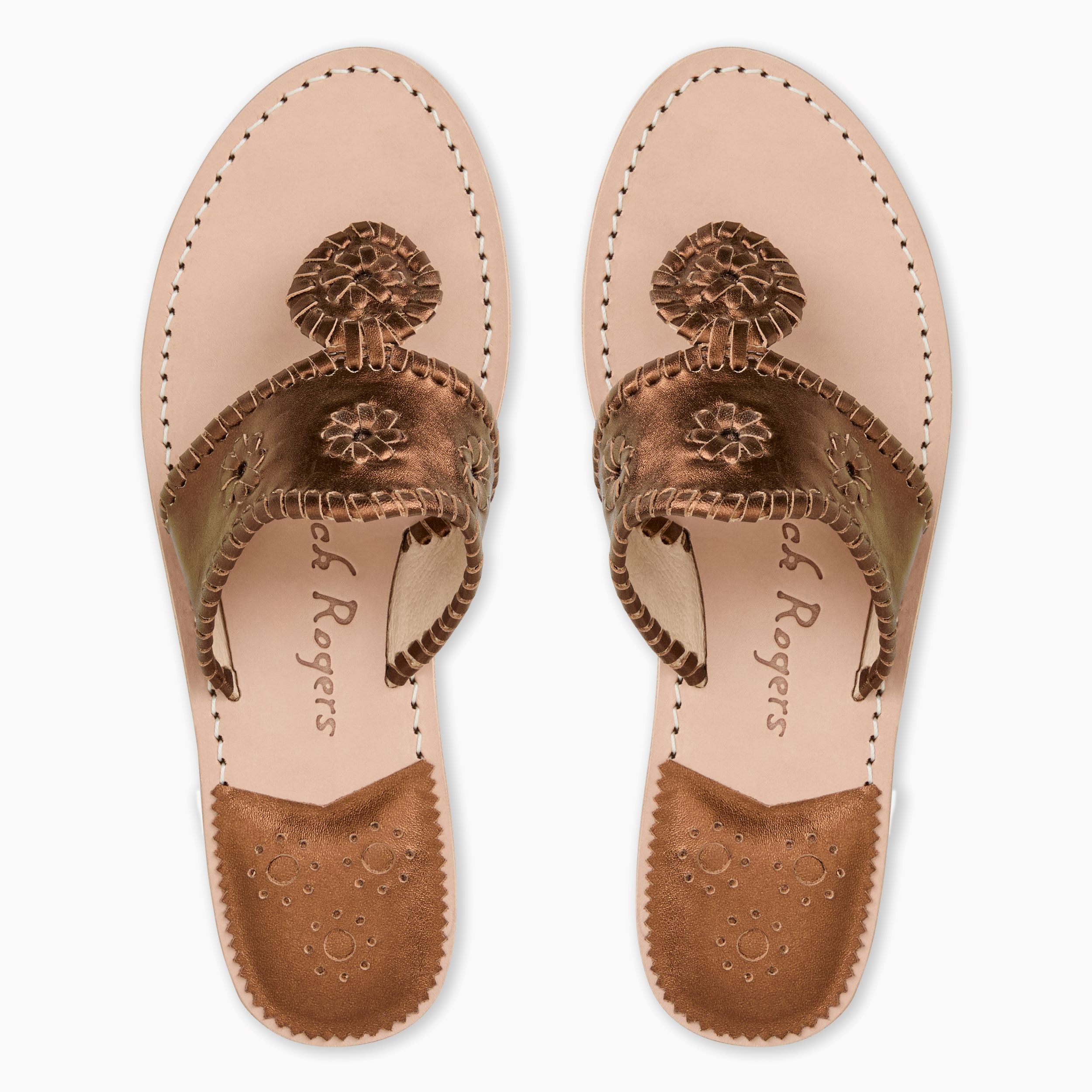 Jacks Flat Sandal - Metallic Nappa