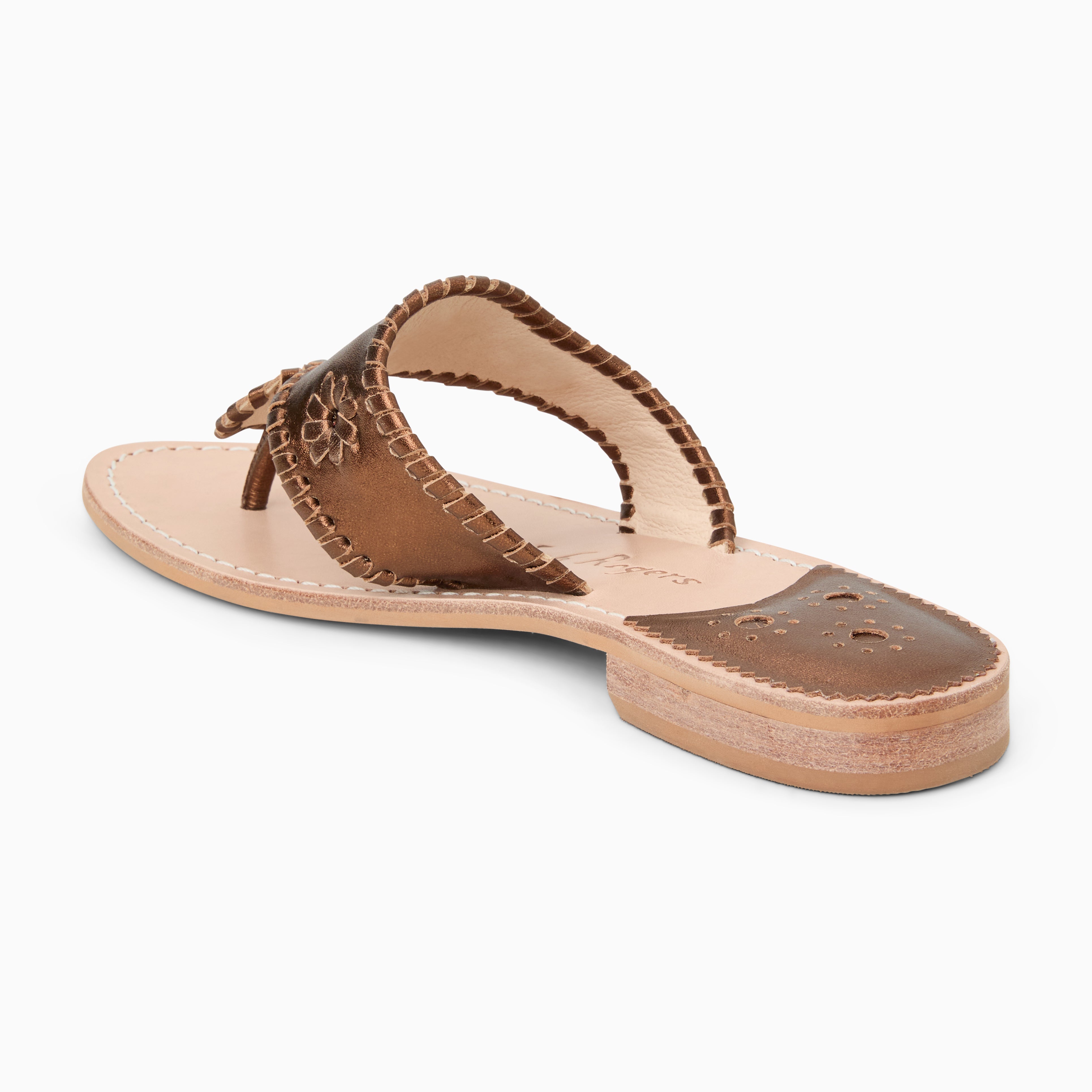 Jacks Flat Sandal - Metallic Nappa