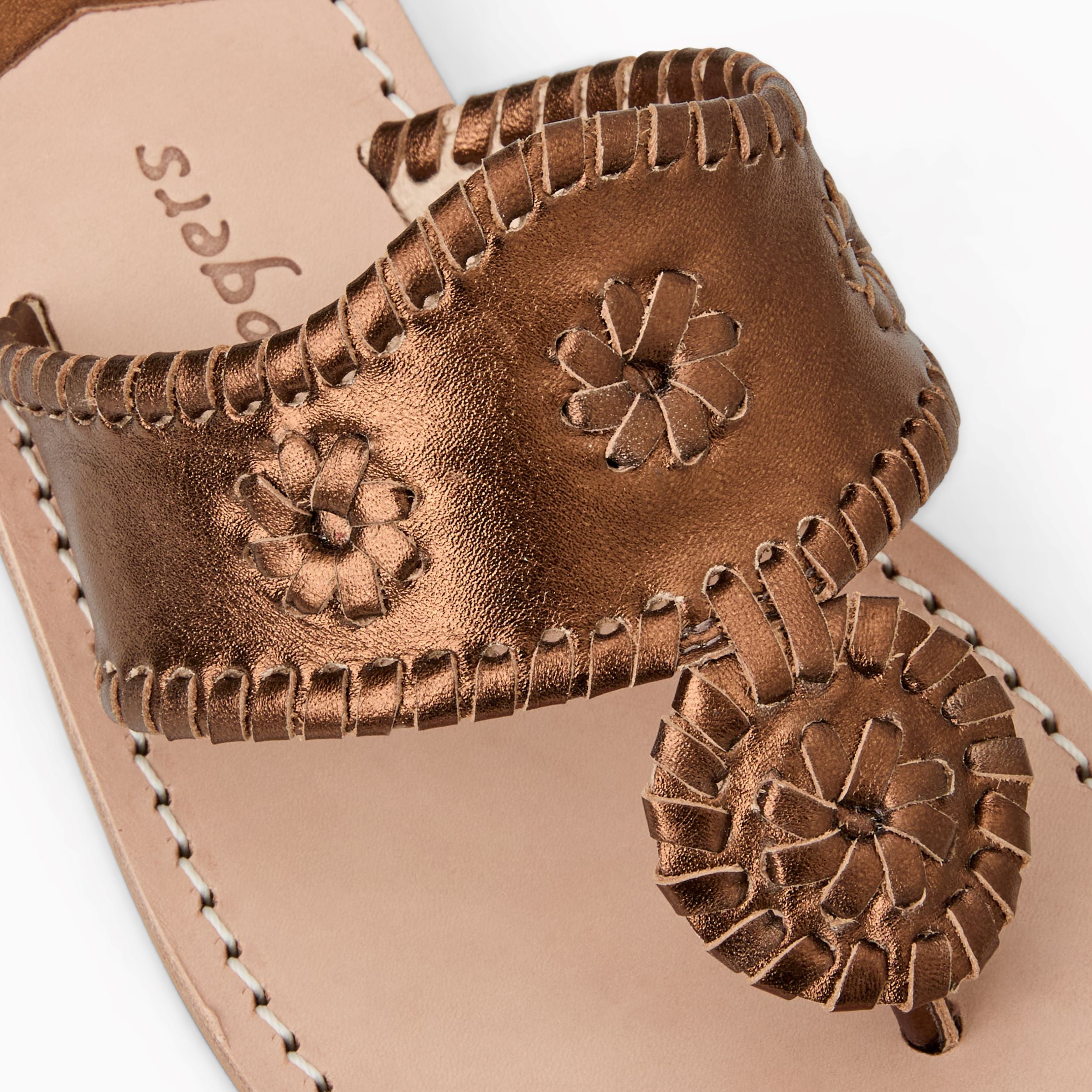 Jacks Flat Sandal - Metallic Nappa