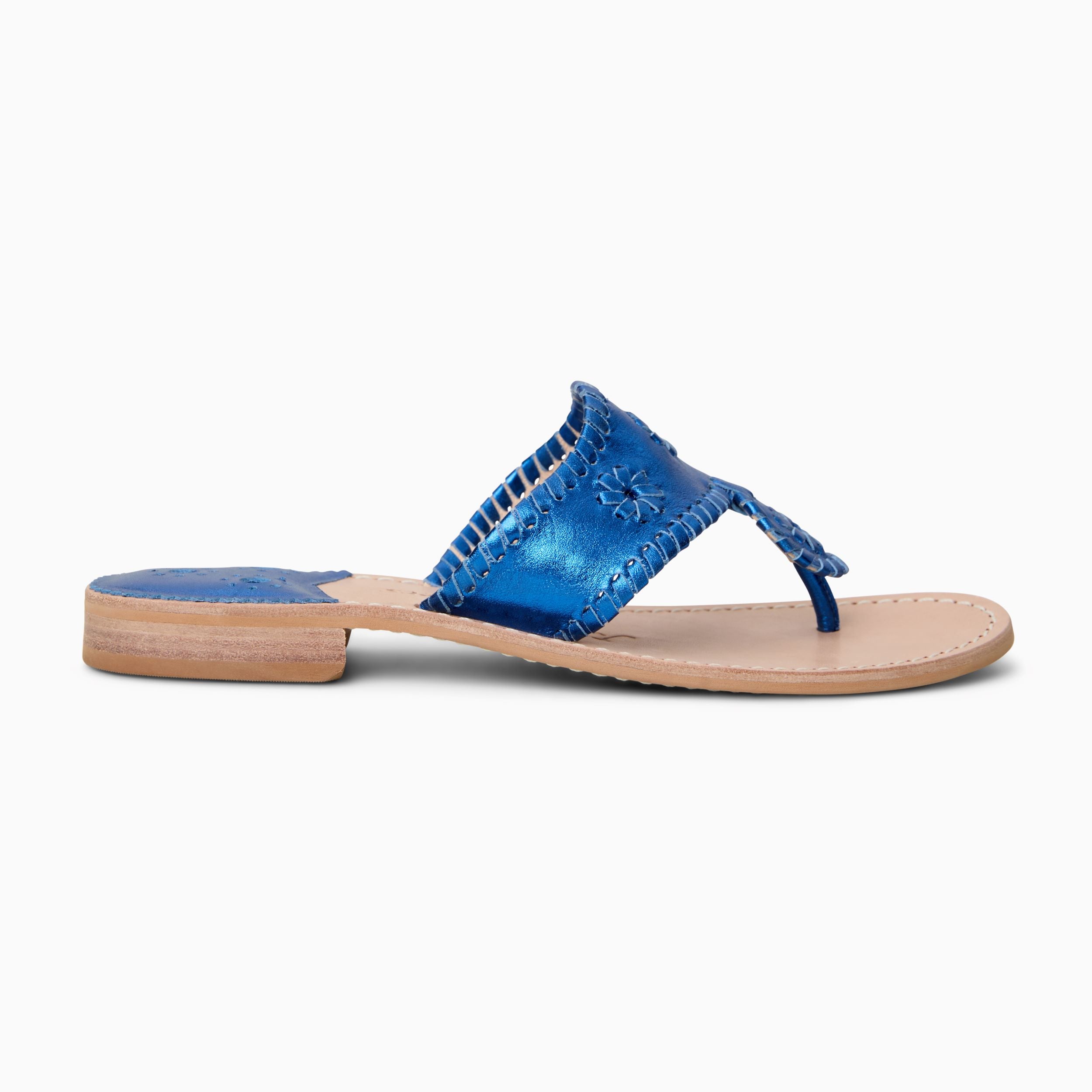 Jacks Flat Sandal - Metallic Nappa