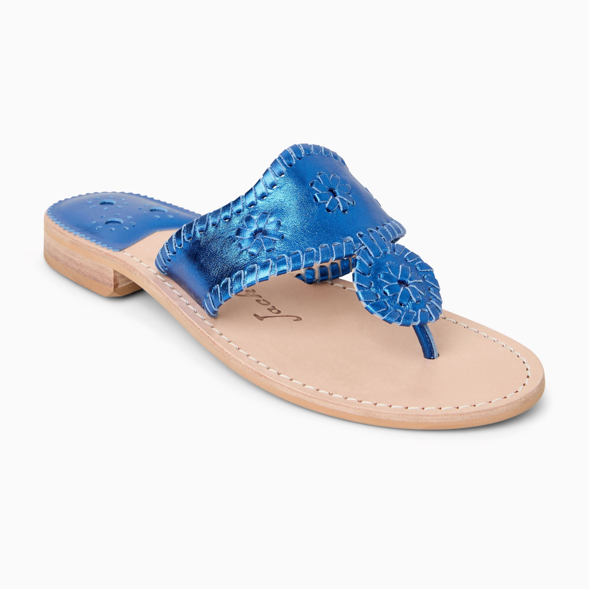 Jacks Flat Sandal - Metallic Nappa