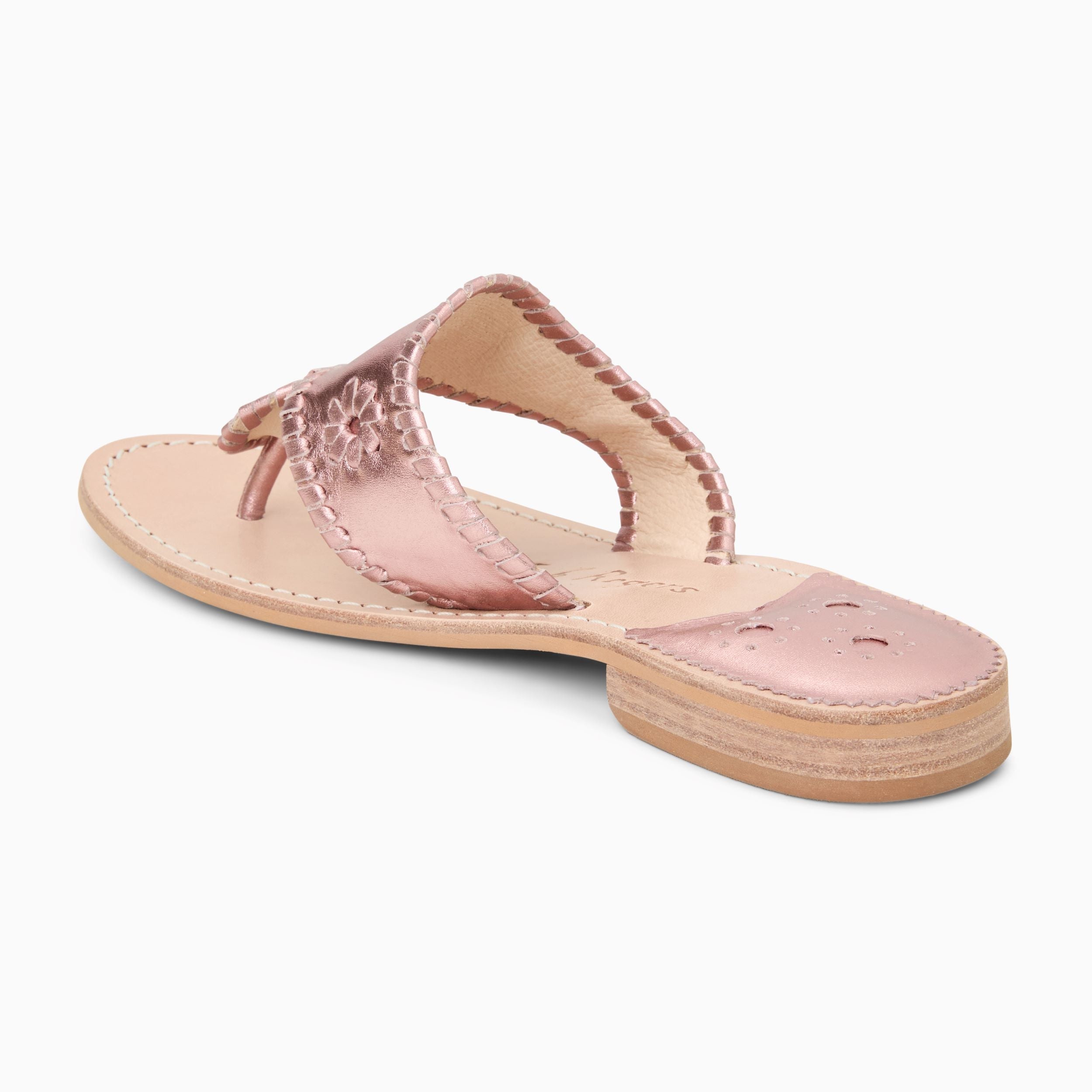 Jacks Flat Sandal - Metallic Nappa