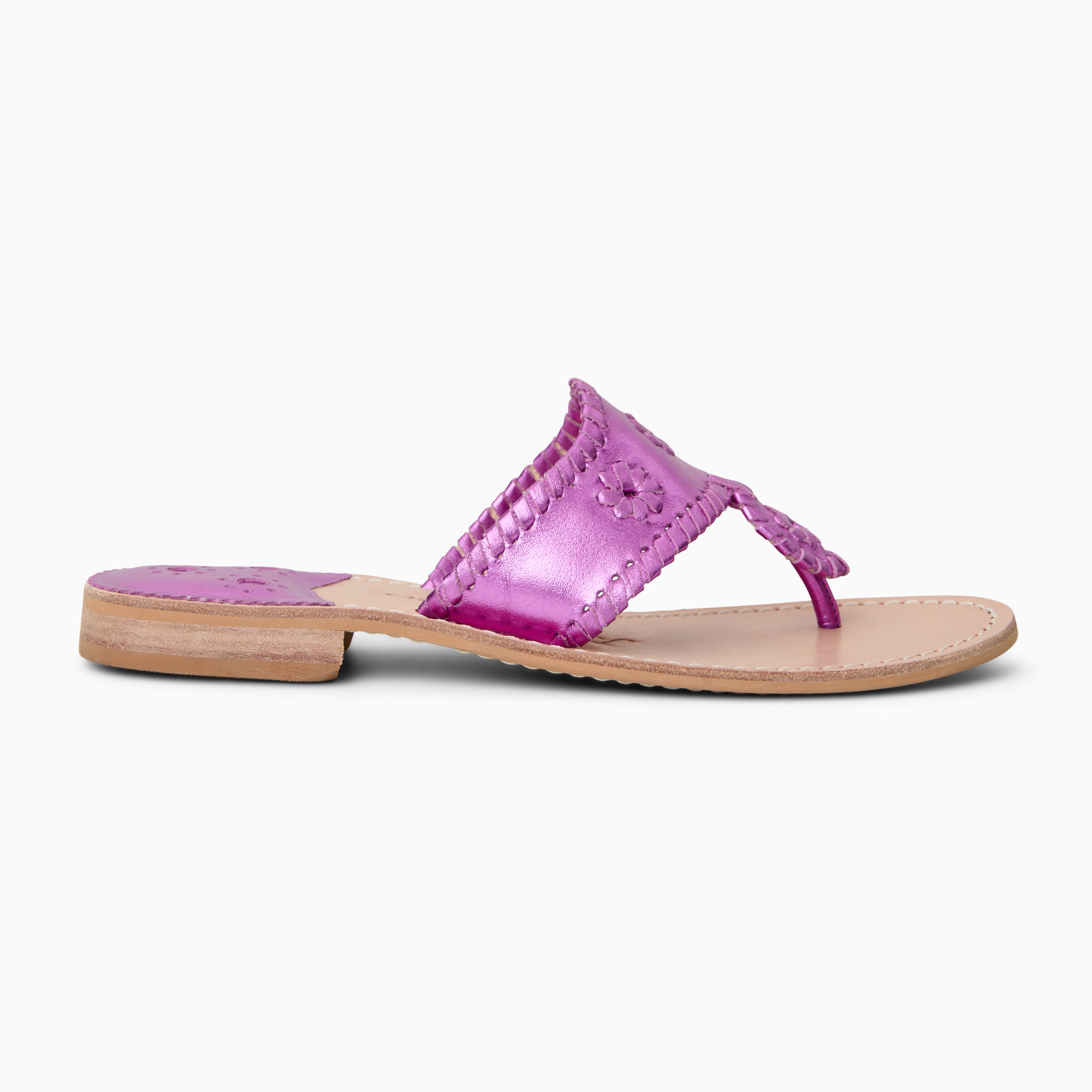 Jacks Flat Sandal - Metallic Nappa