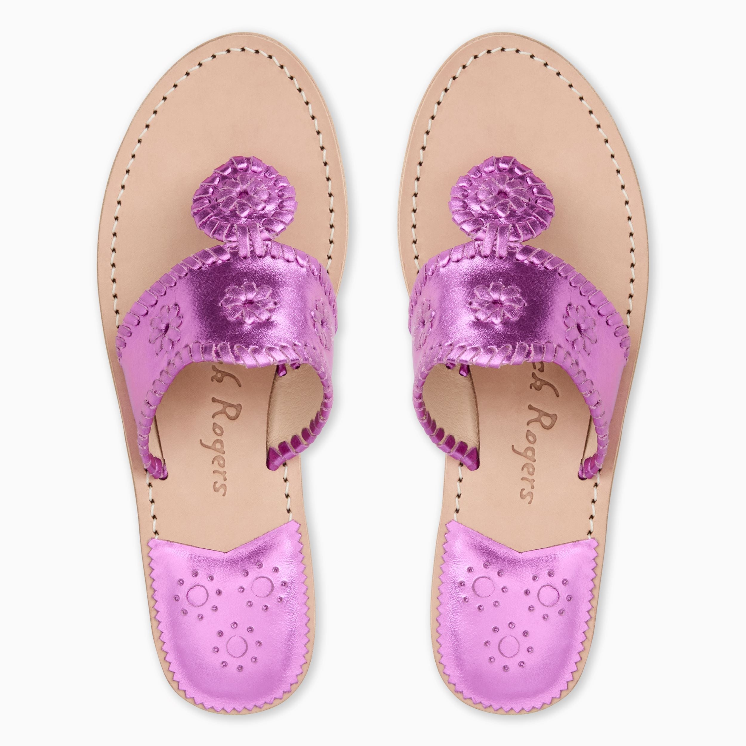 Jacks Flat Sandal - Metallic Nappa