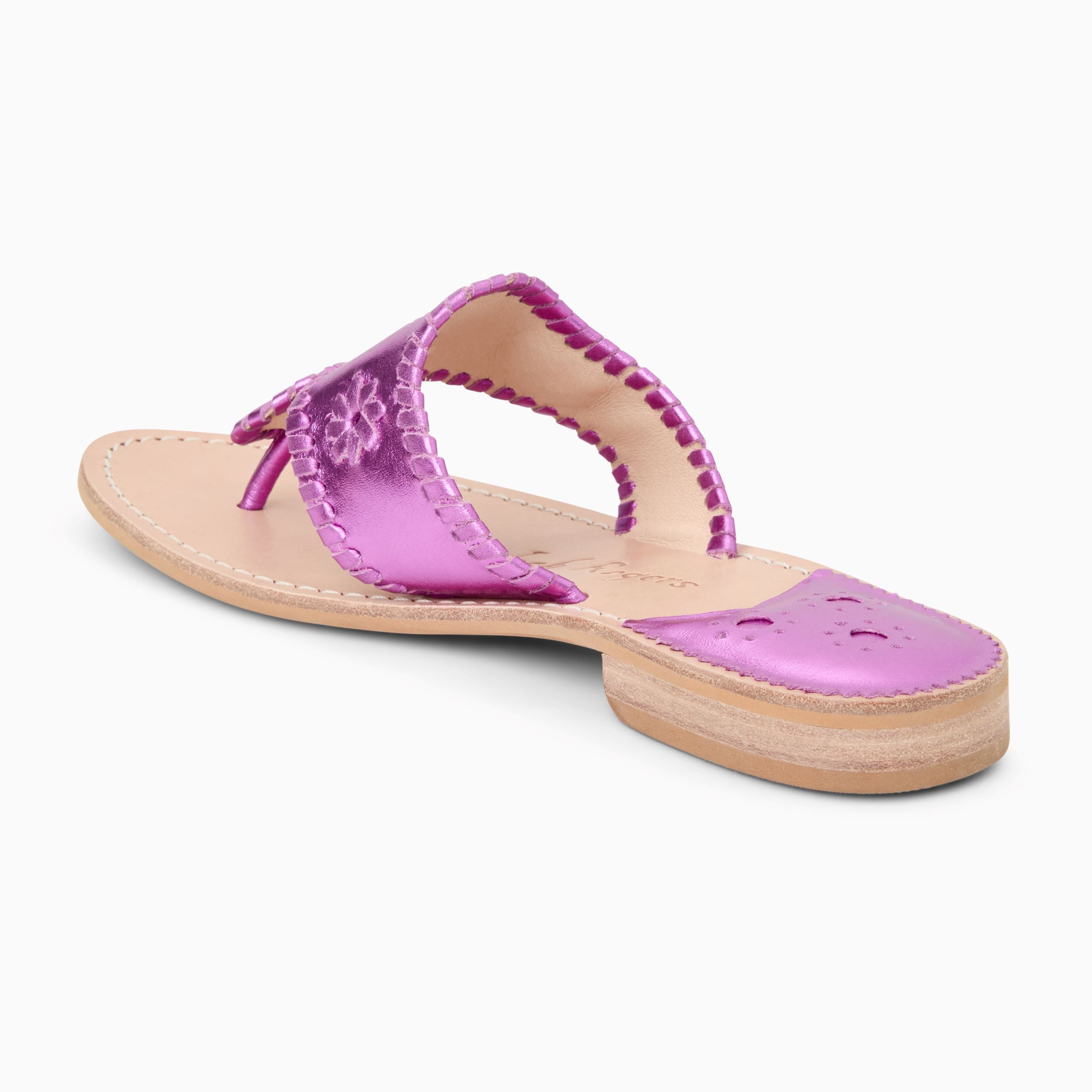 Jacks Flat Sandal - Metallic Nappa