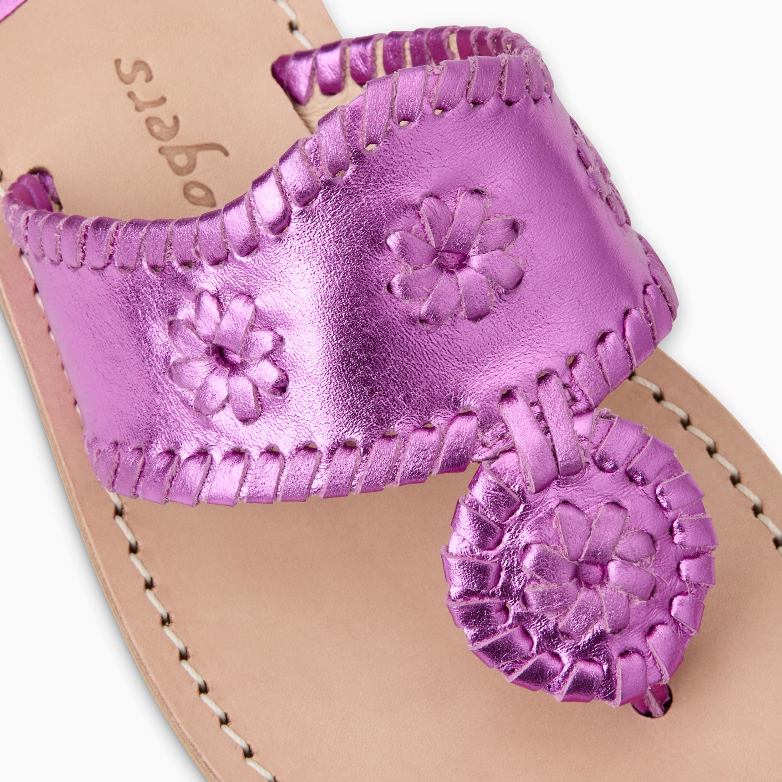 Jacks Flat Sandal - Metallic Nappa