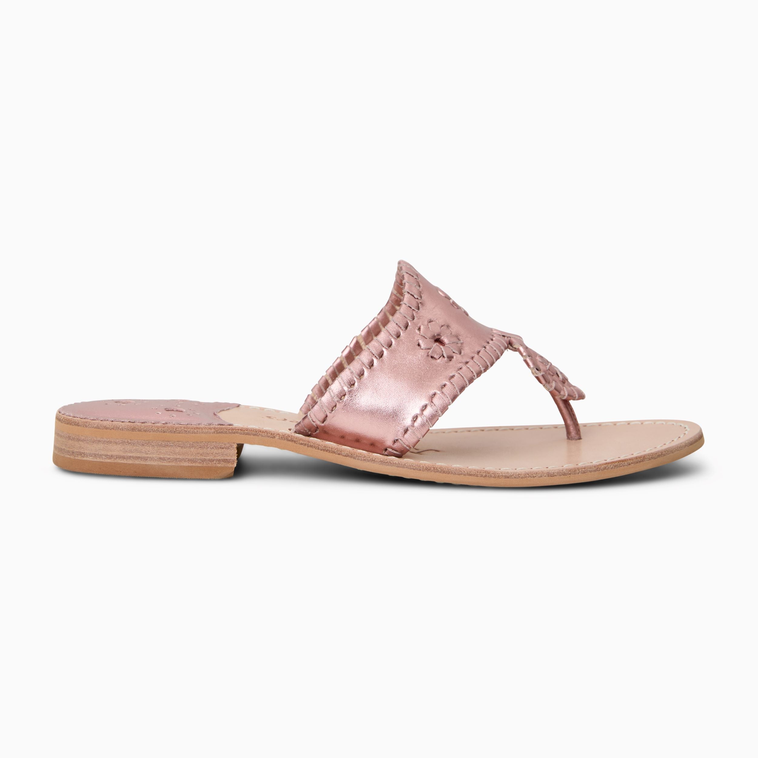 Jacks Flat Sandal - Metallic Nappa