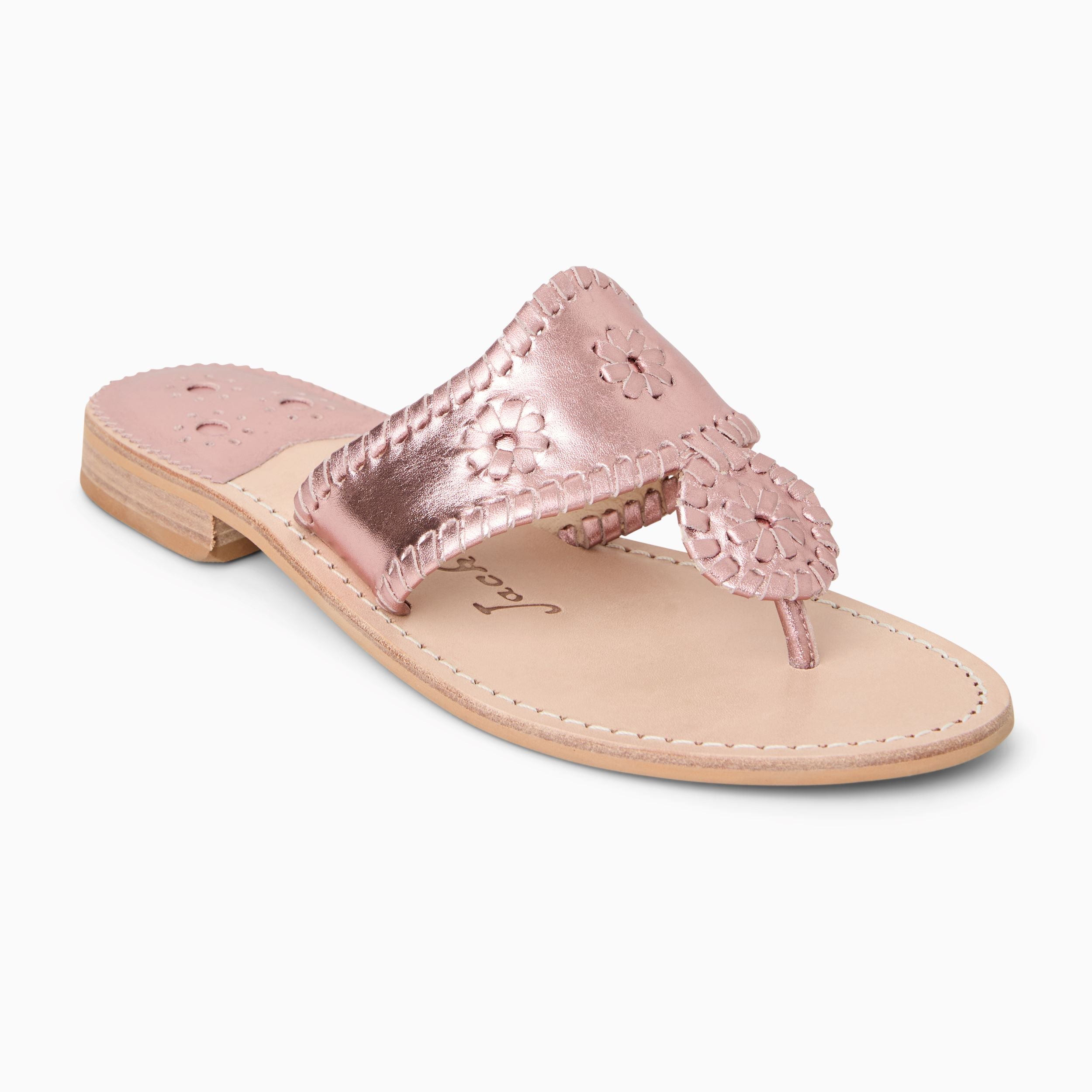 Jacks Flat Sandal - Metallic Nappa