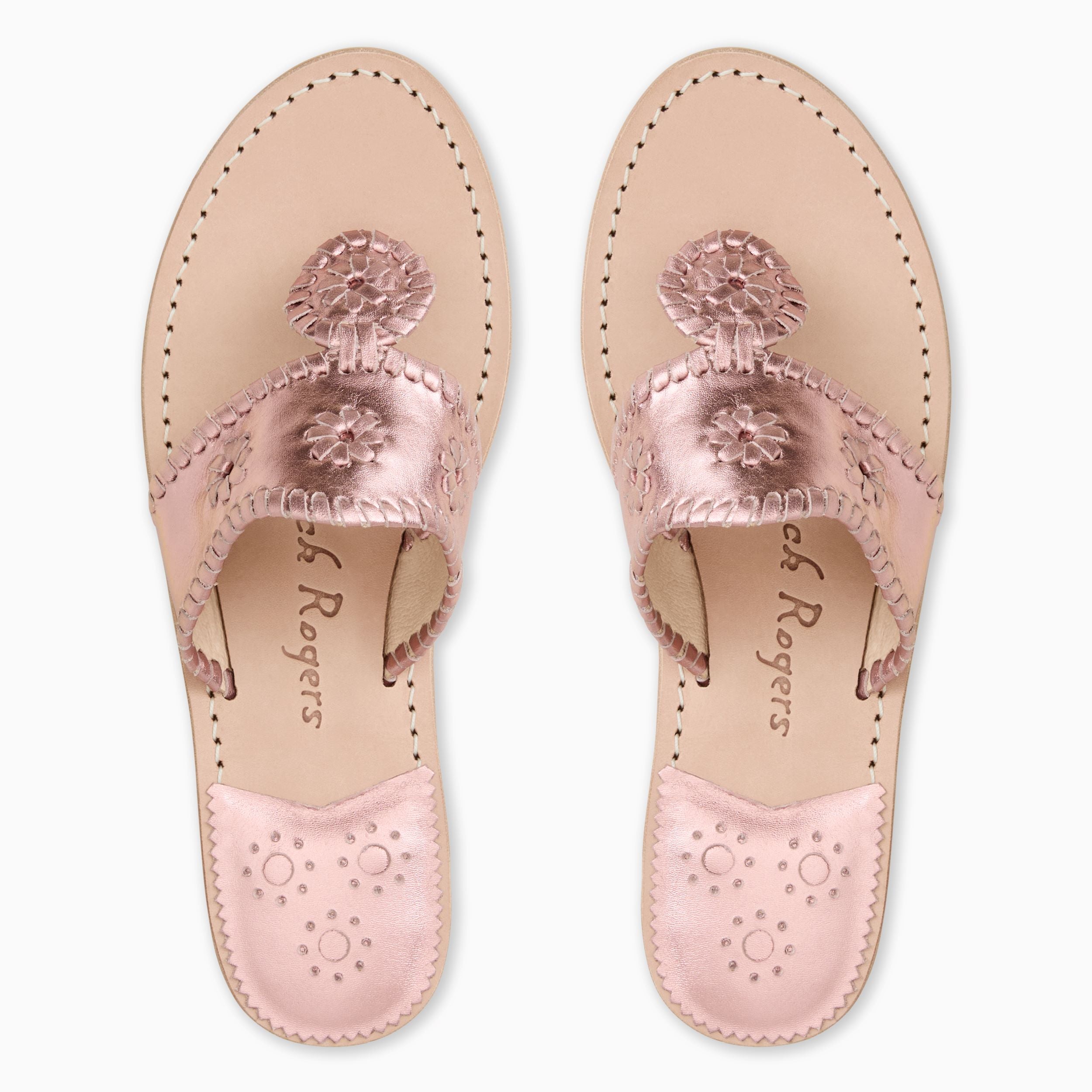 Jacks Flat Sandal - Metallic Nappa