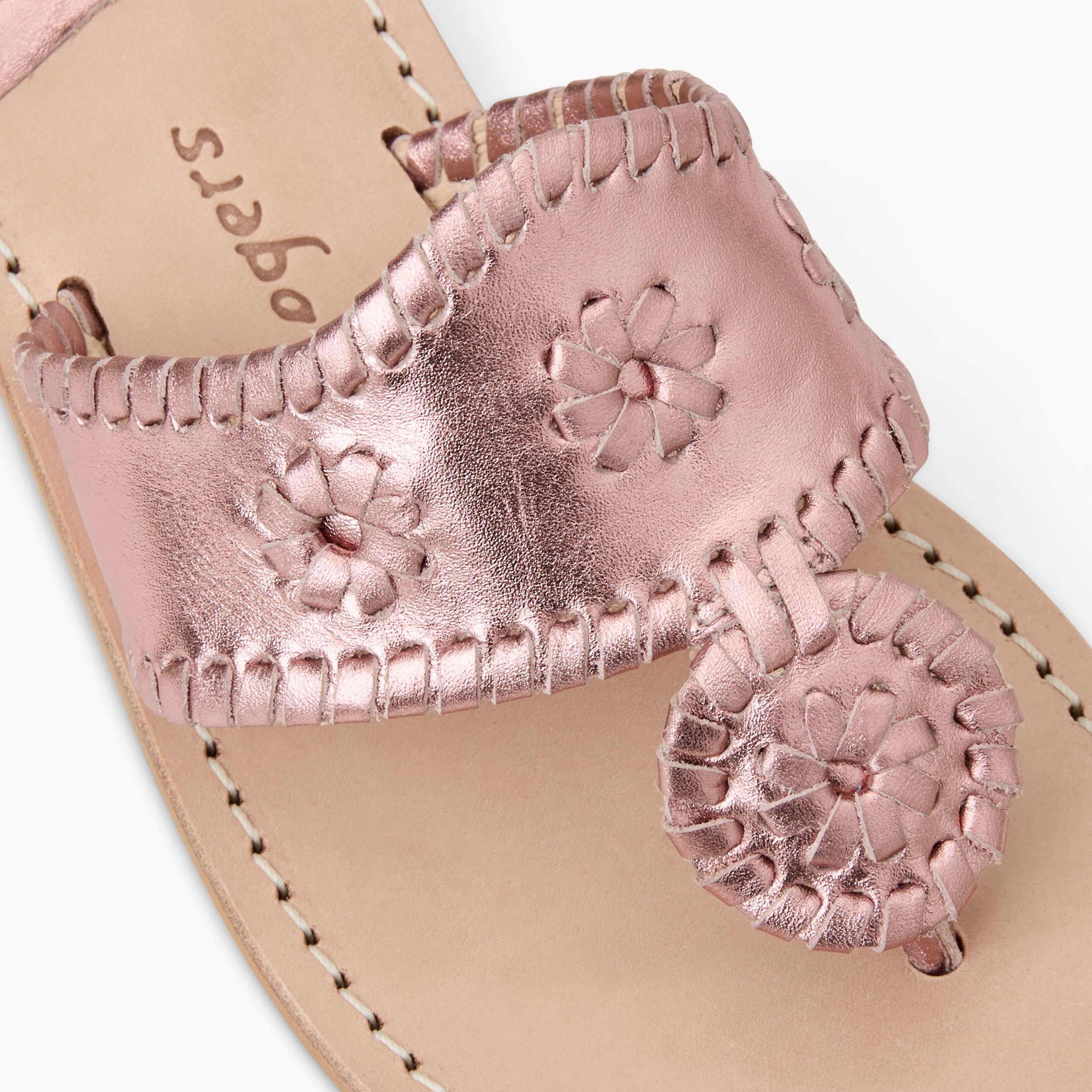 Jacks Flat Sandal - Metallic Nappa