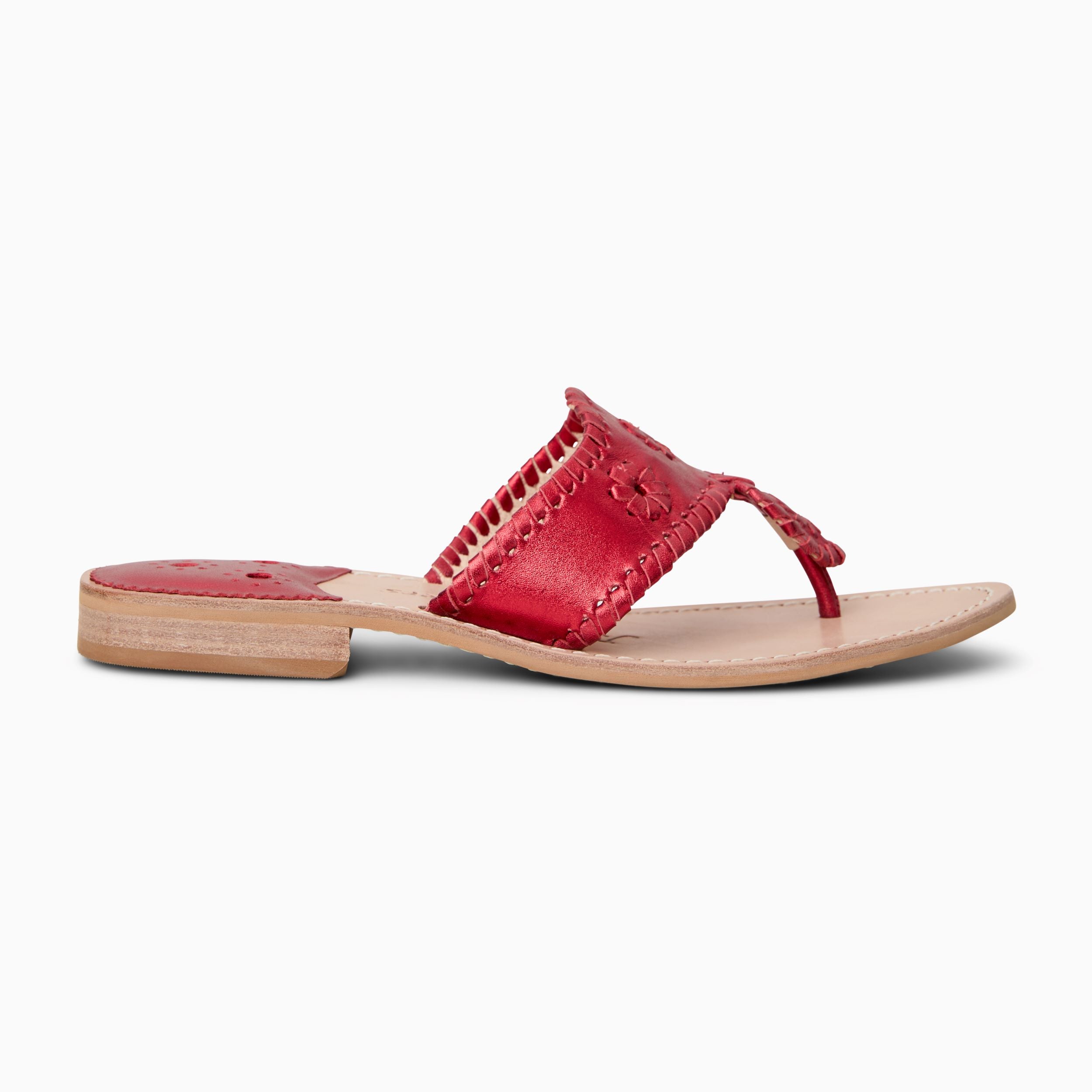 Jacks Flat Sandal - Metallic Nappa