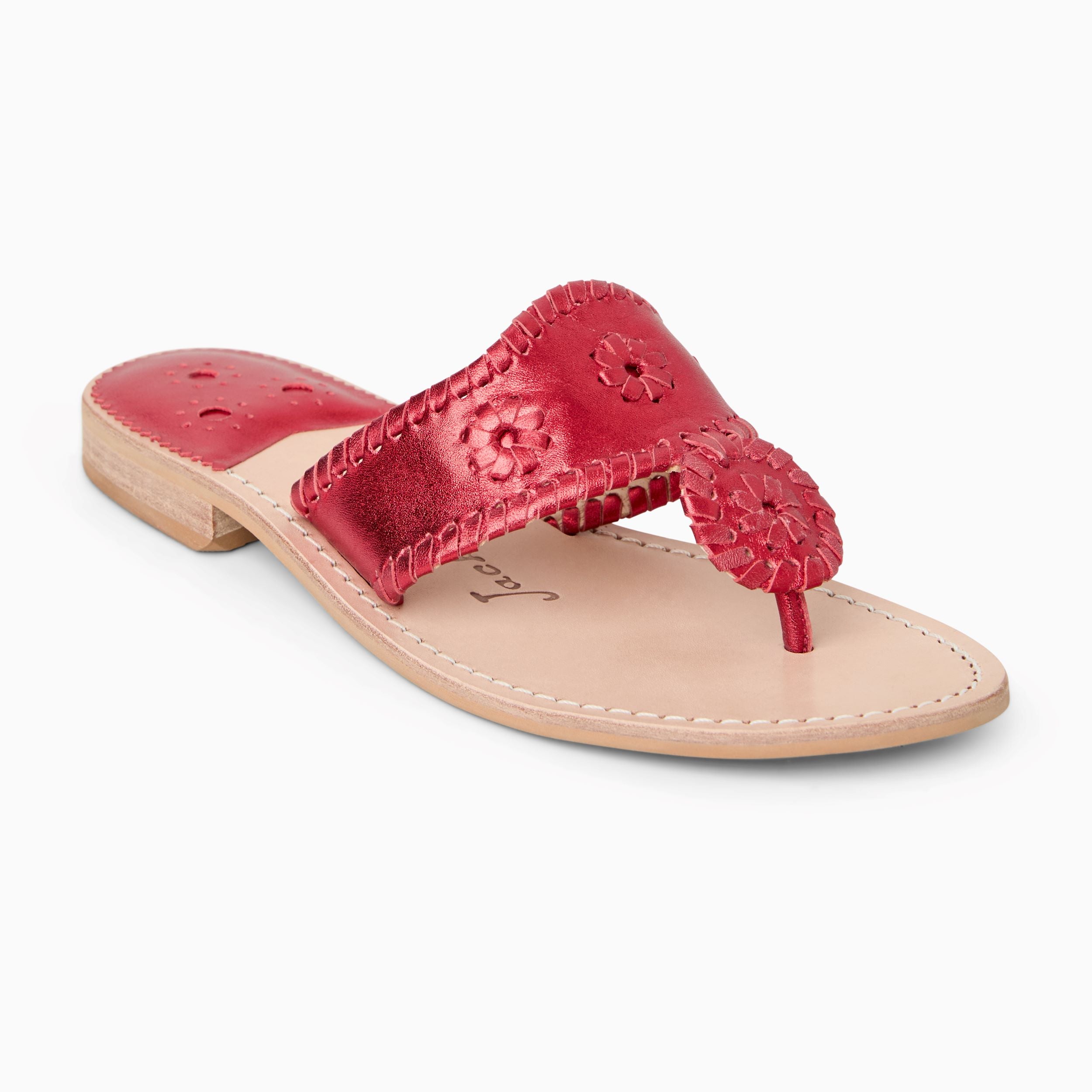Jacks Flat Sandal - Metallic Nappa