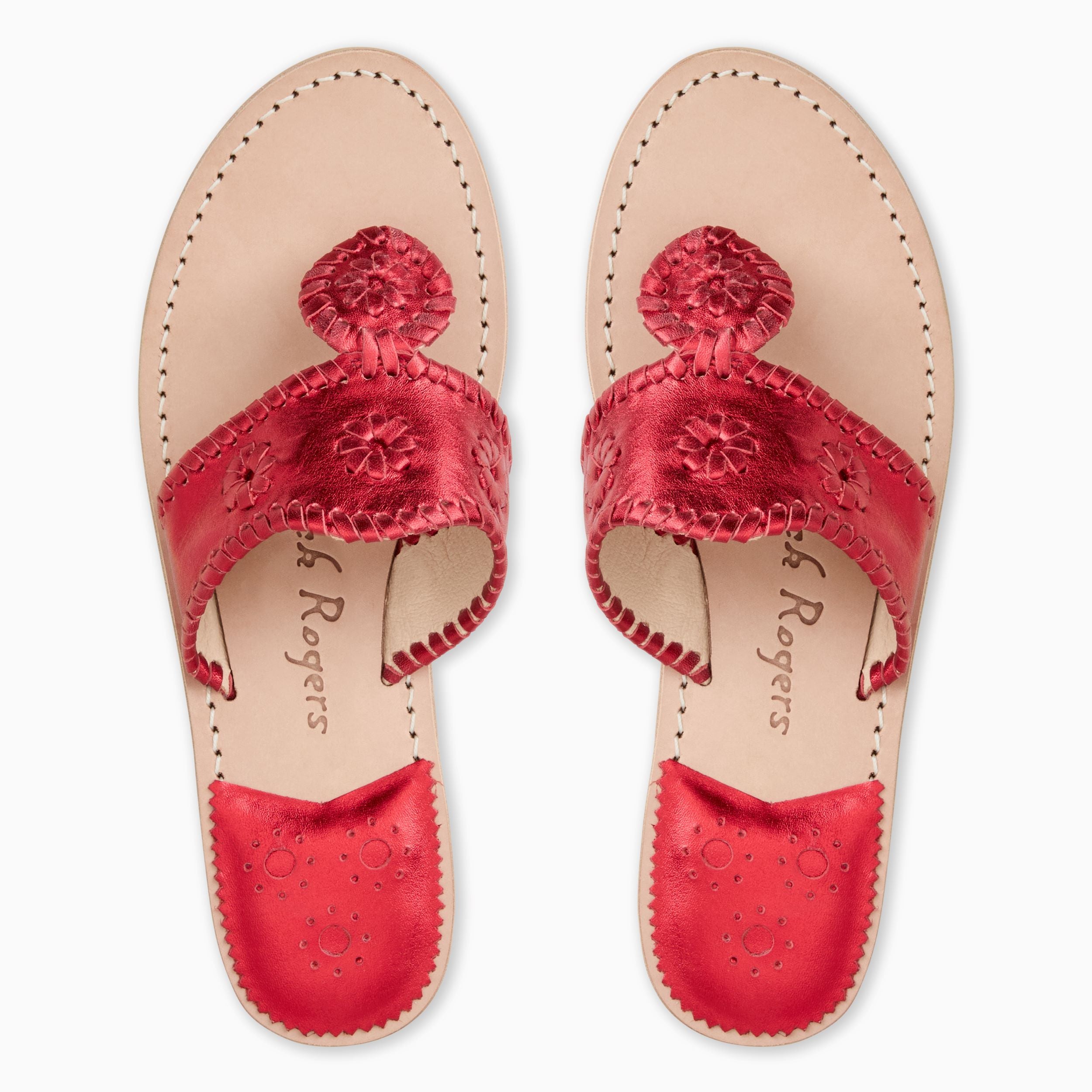 Jacks Flat Sandal - Metallic Nappa