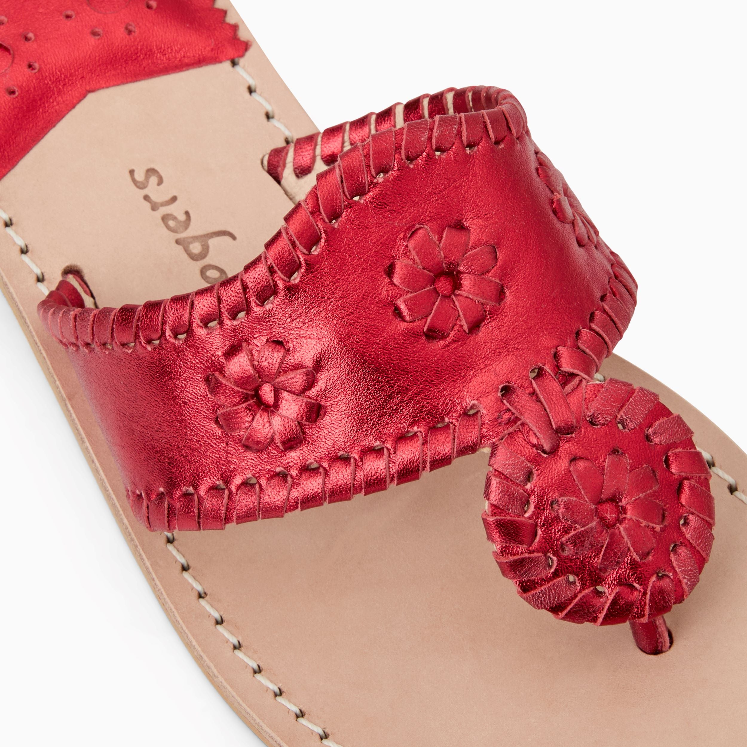 Jacks Flat Sandal - Metallic Nappa