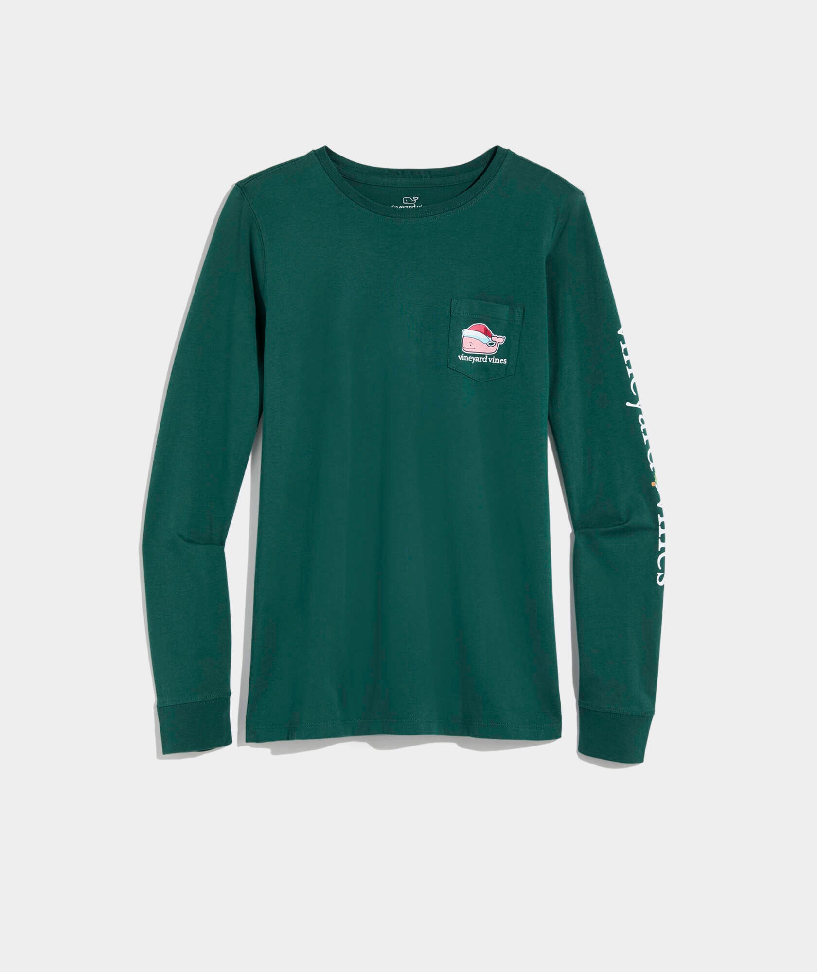 Santa Whale Long-Sleeve Pocket Tee