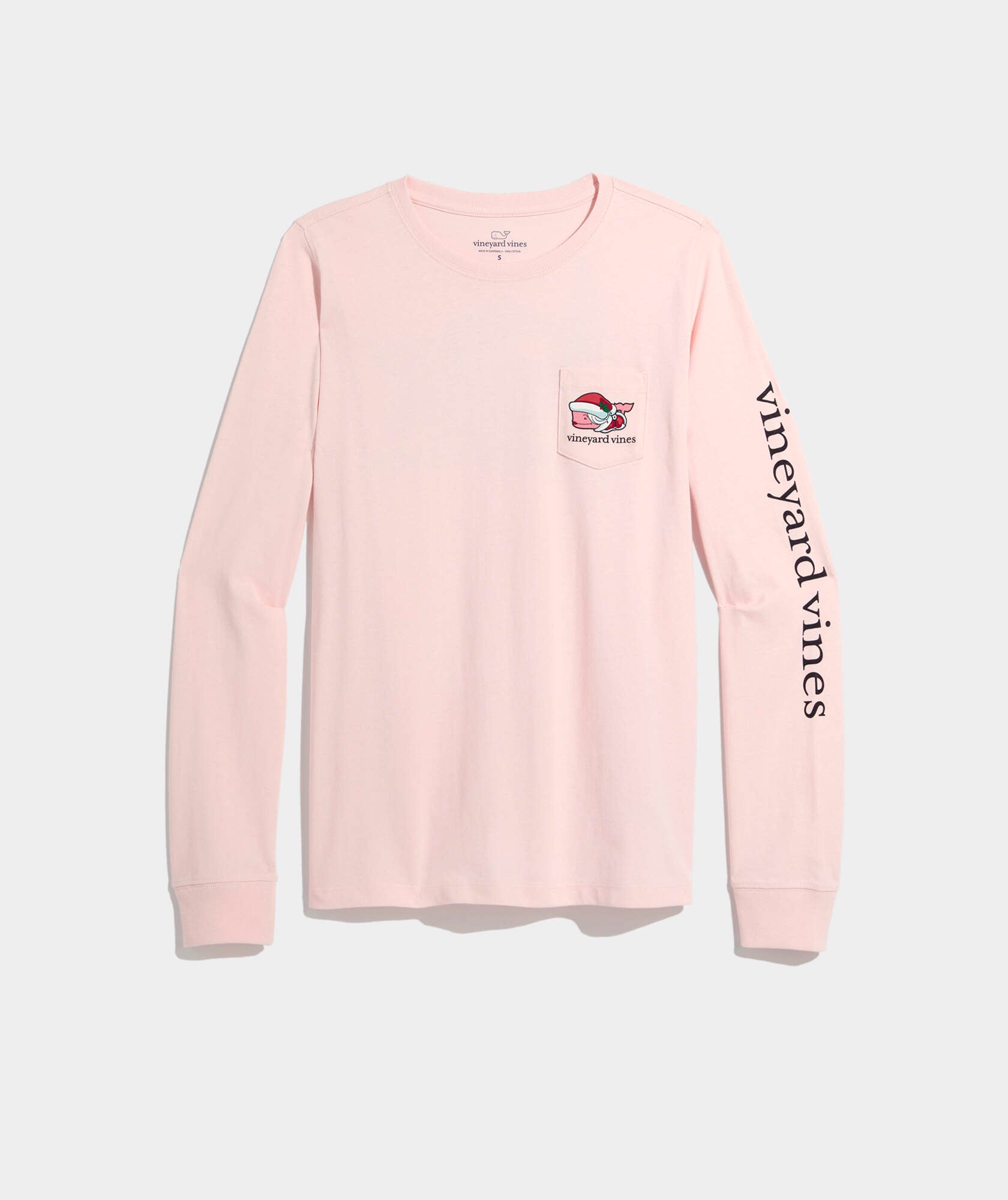 Women's Mrs. Claus Christmas Tree Whale Long-Sleeve Pocket Tee