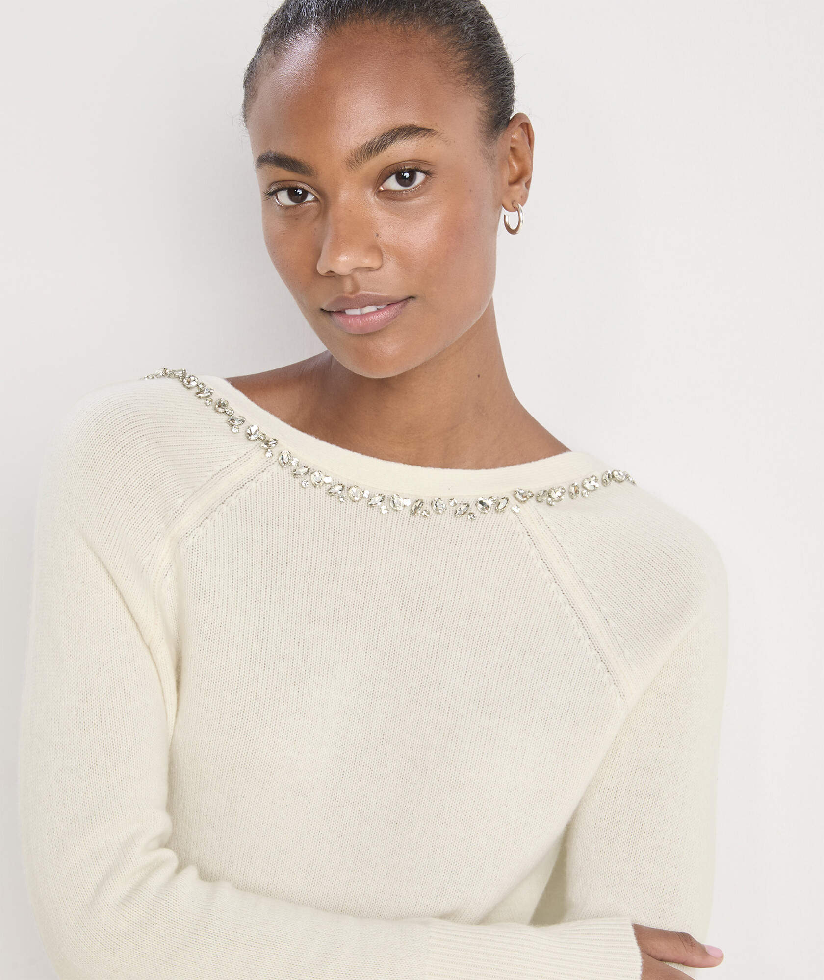 Rhinestone Embellished Sweater