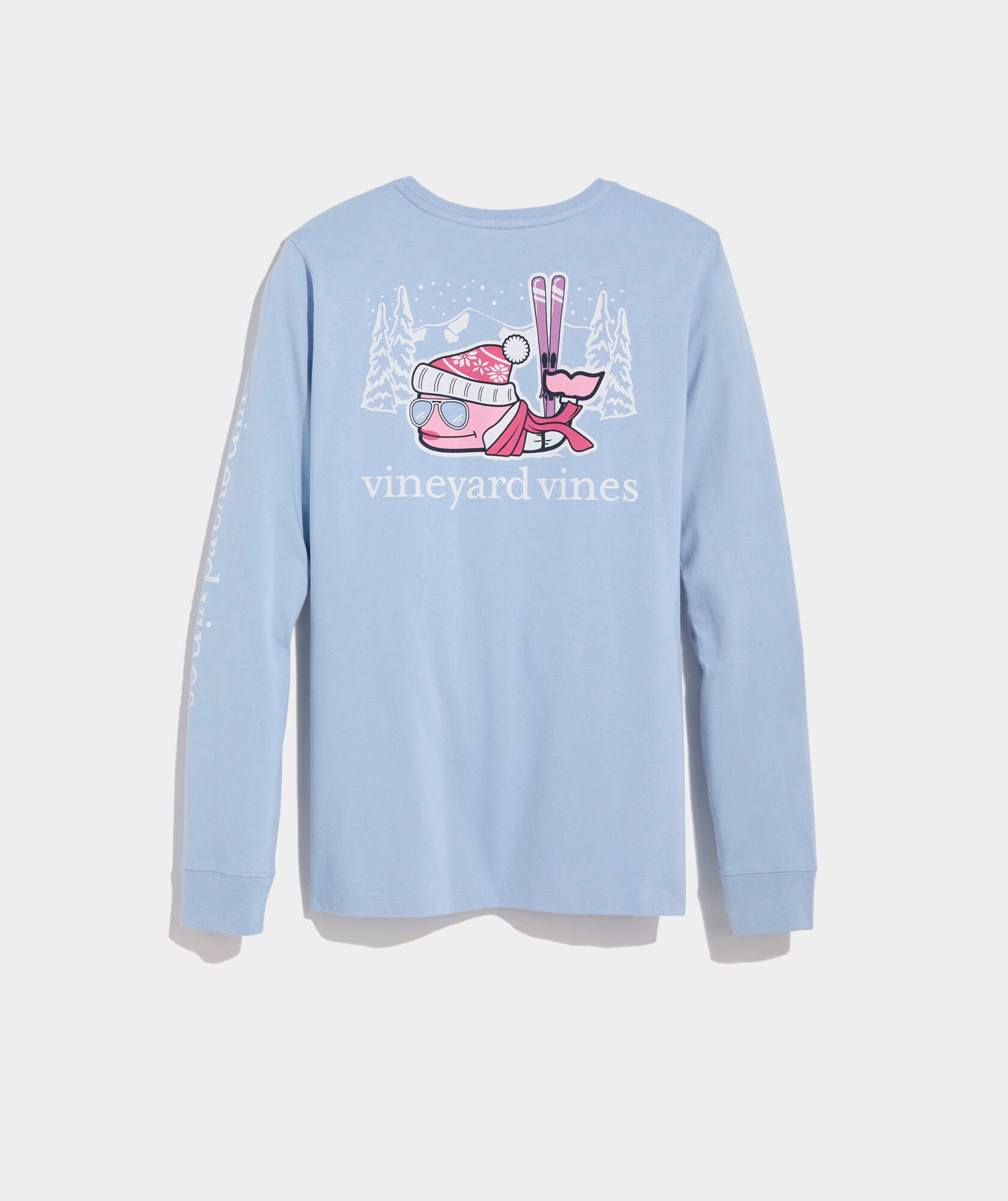 Women's Mountain Ski Whale Long-Sleeve Pocket Tee