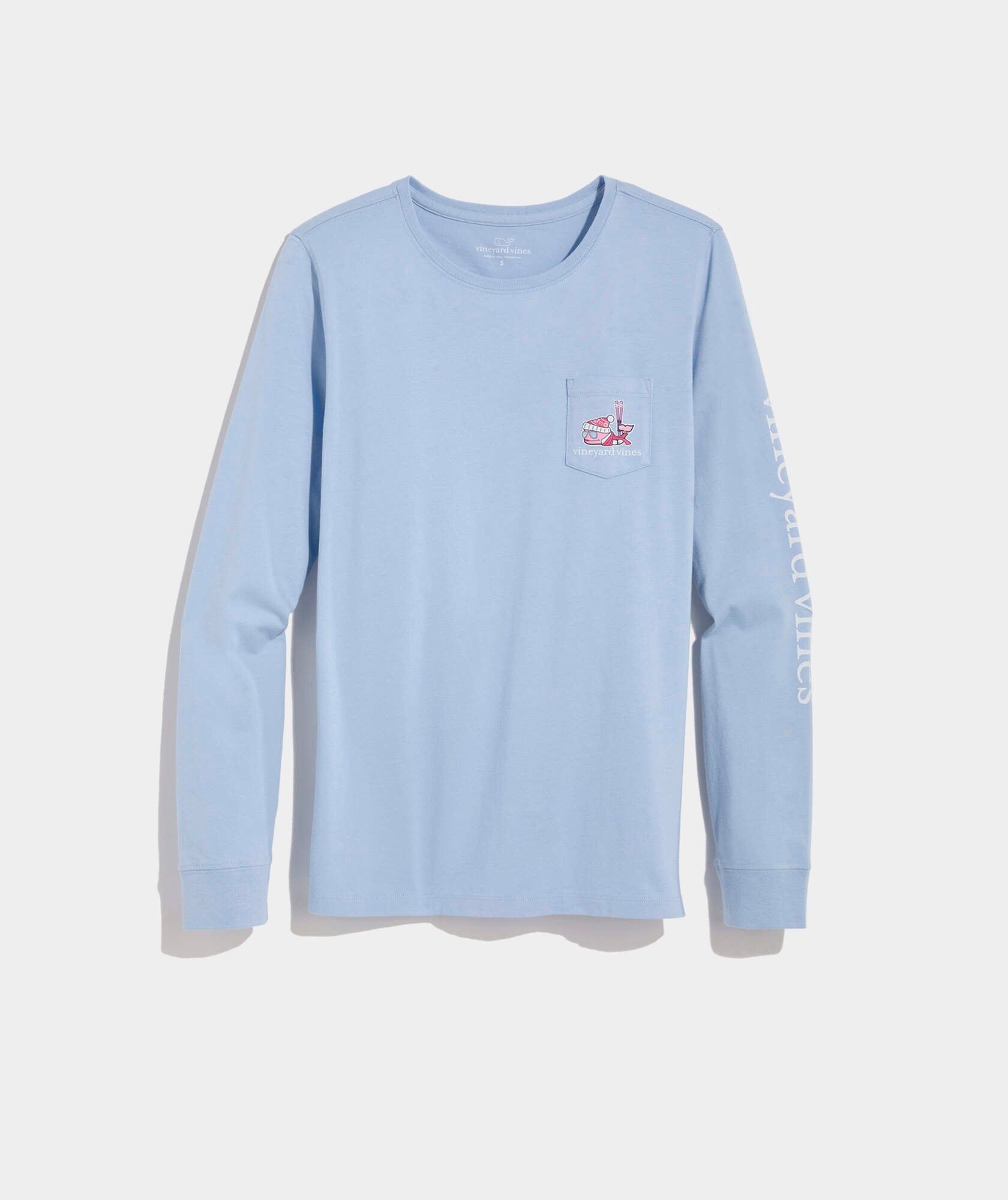 Women's Mountain Ski Whale Long-Sleeve Pocket Tee
