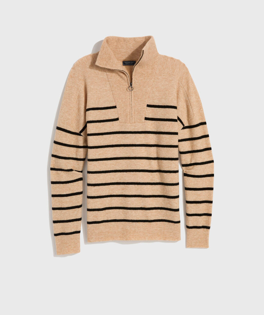 Breton Stripe Half-Zip Sweater