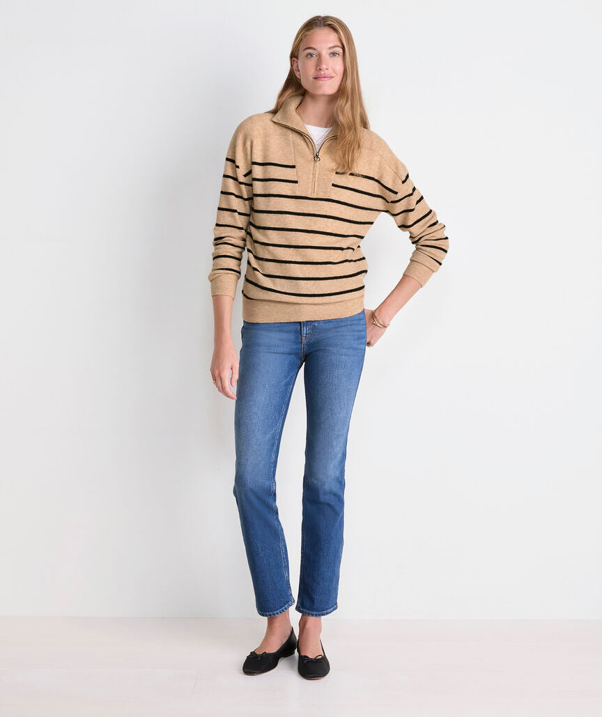 Breton Stripe Half-Zip Sweater