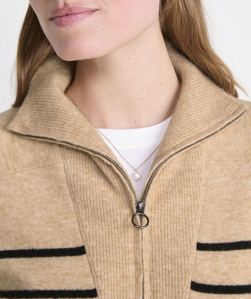 Breton Stripe Half-Zip Sweater