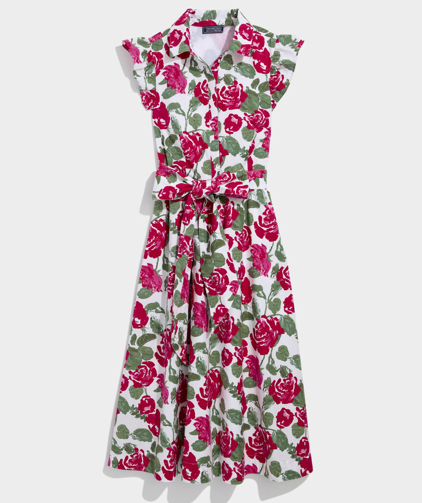 pink kentucky derby dress Vineyard Vines Women's Tiered Maxi Shirtdress, XL, Cotton