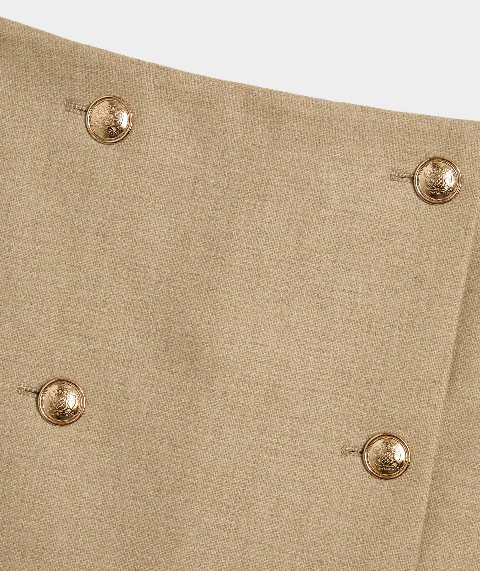 Wool Button-Front Mini Skirt