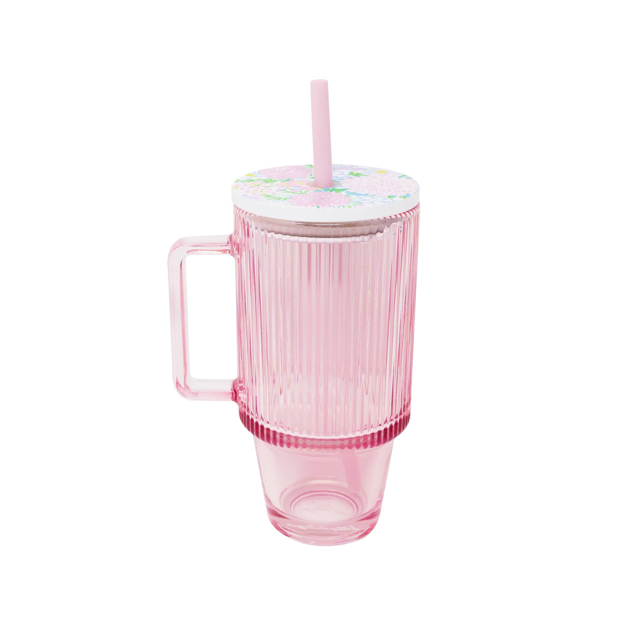 Glass Tumbler with Straw, Lilly Garden Home