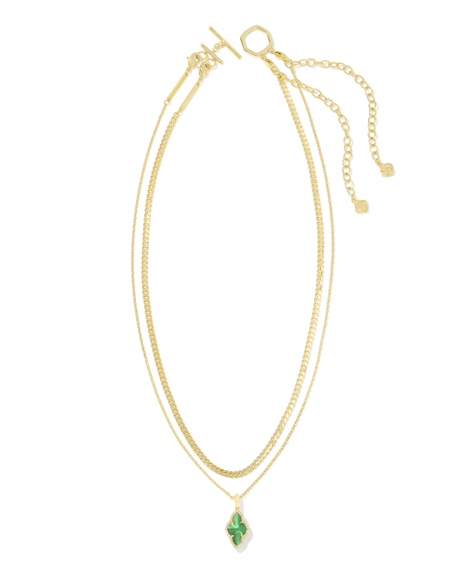 Abbie Pave Frame Multi Strand Necklace