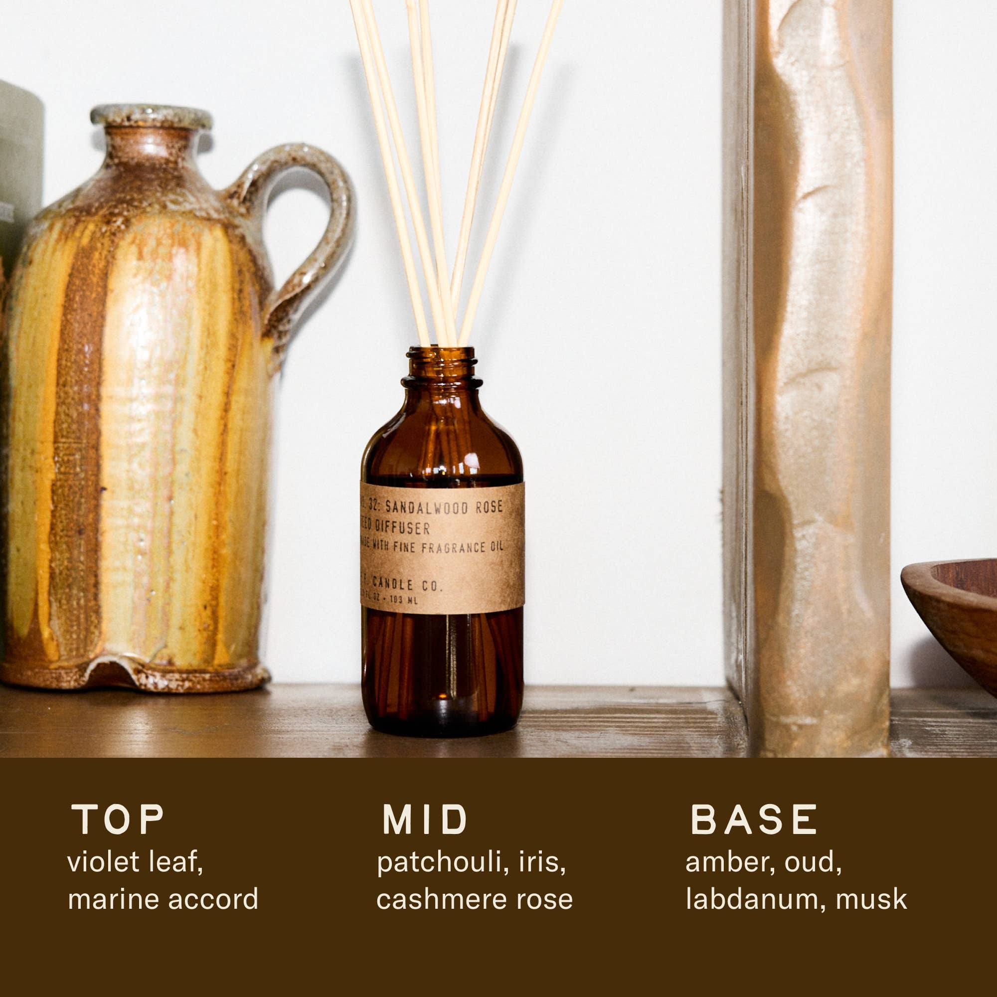 Sandalwood Rose - 3.5 oz Reed Diffuser: 3.5 oz