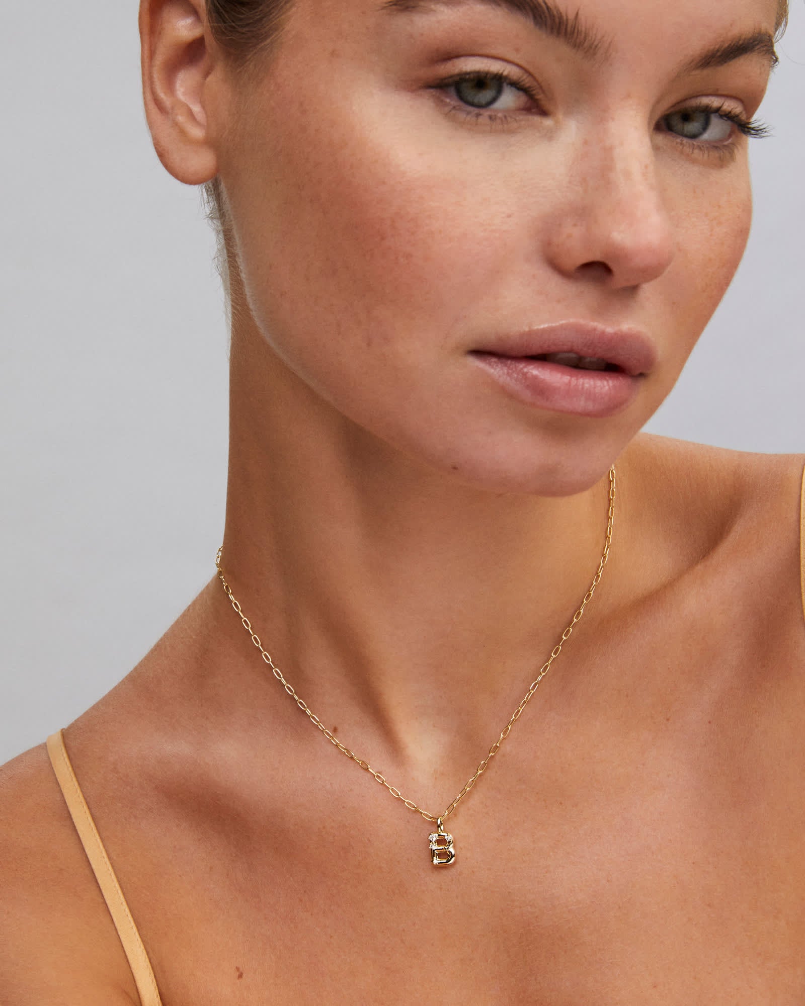 Crystal Letter B Short Pendant Necklace