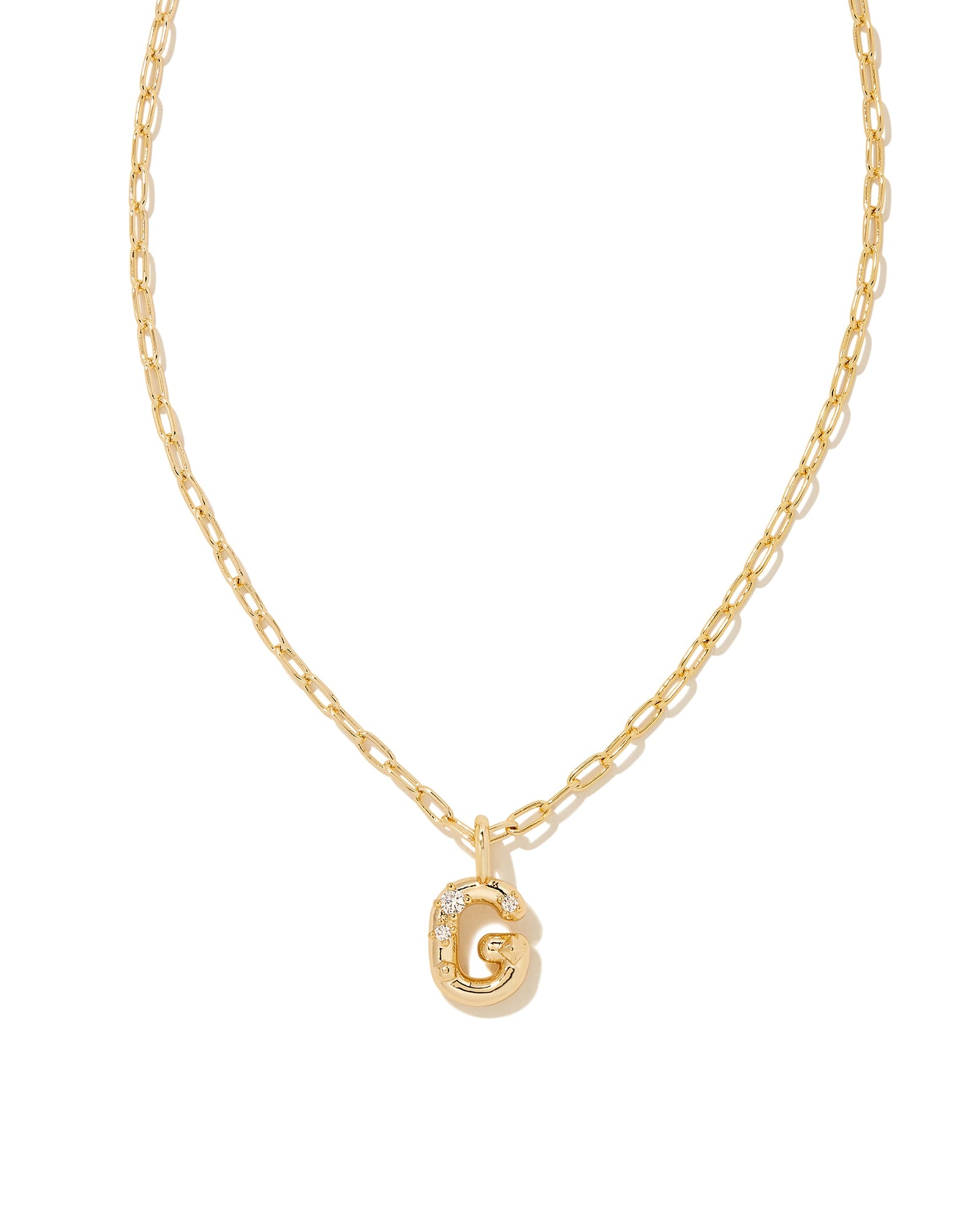 Crystal Letter G Short Pendant Necklace