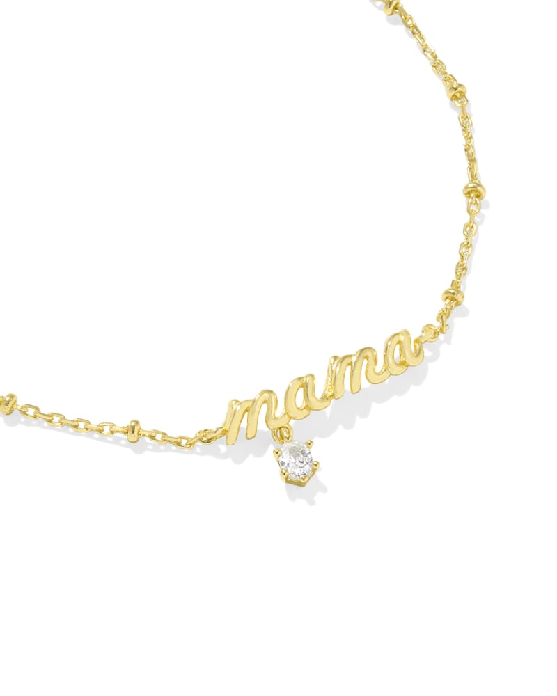 Mama Crystal Delicate Chain Bracelet In Gold
