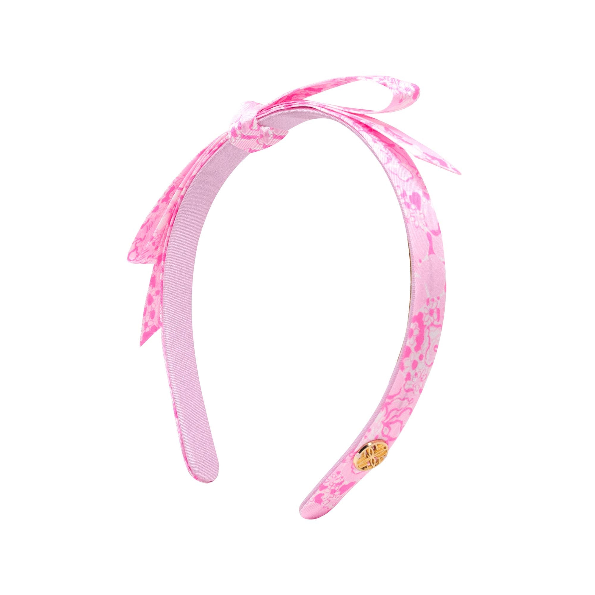 Slim Bow Headband, Conch Shell Pink Burst of Joy