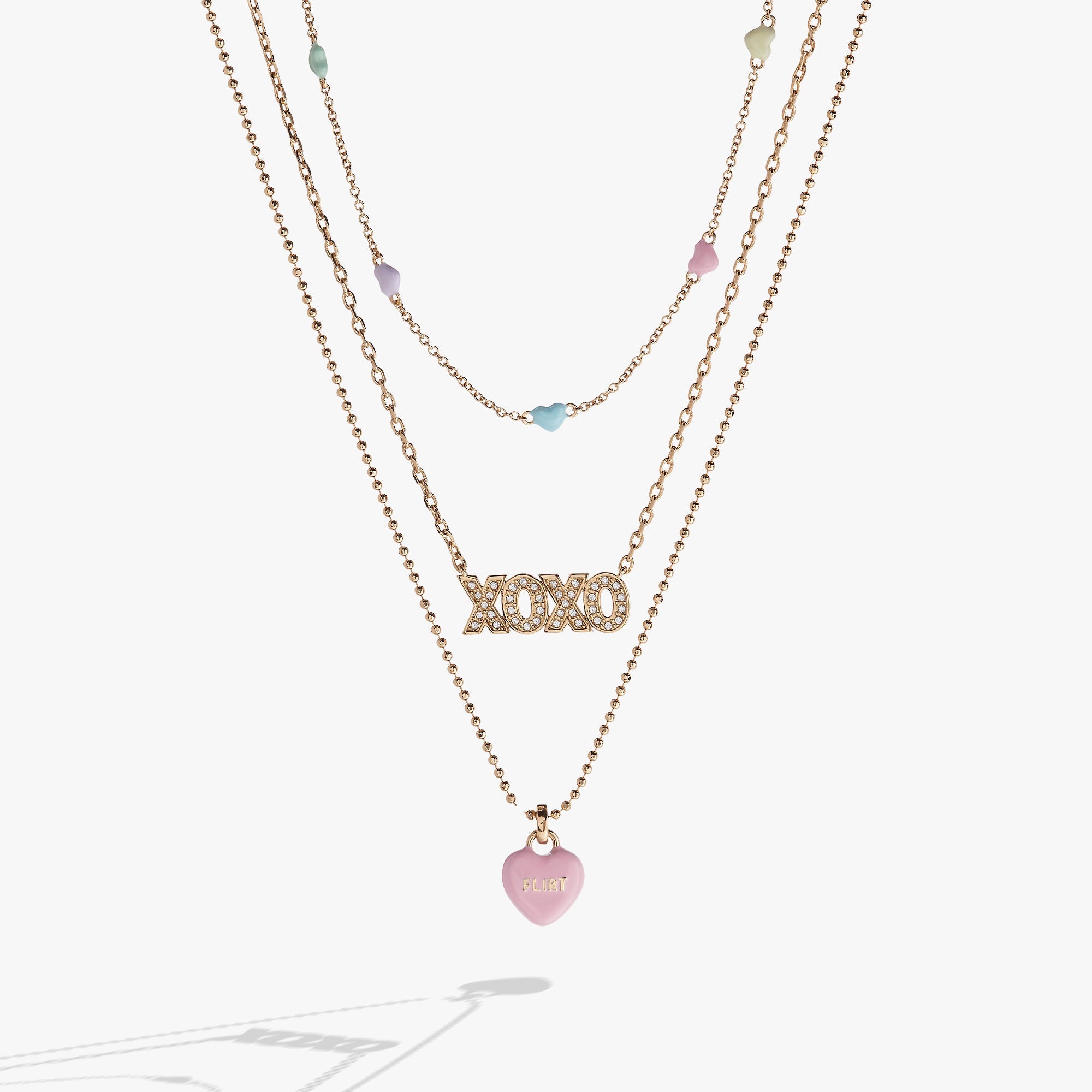 Sweethearts Triple-strand Charm Necklace