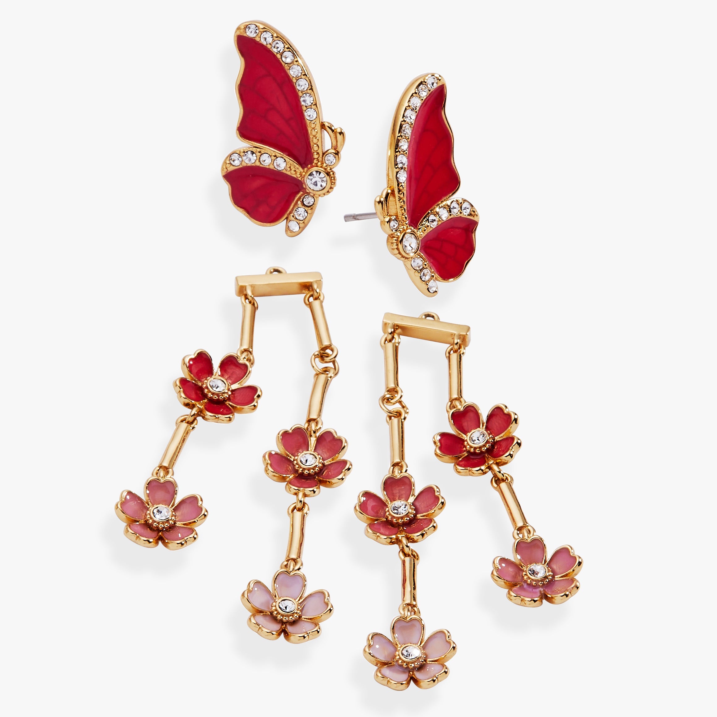 New York Botanical Garden 2-in-1 Butterfly Statement Earrings