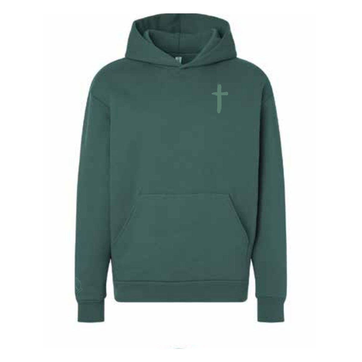 All For His Glory Hoodie in Alpine Green - front