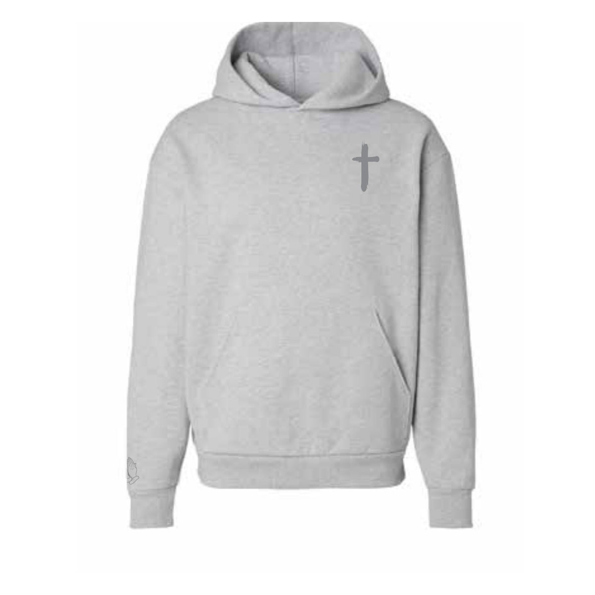 All For His Glory Hoodie in Grey Heather - front