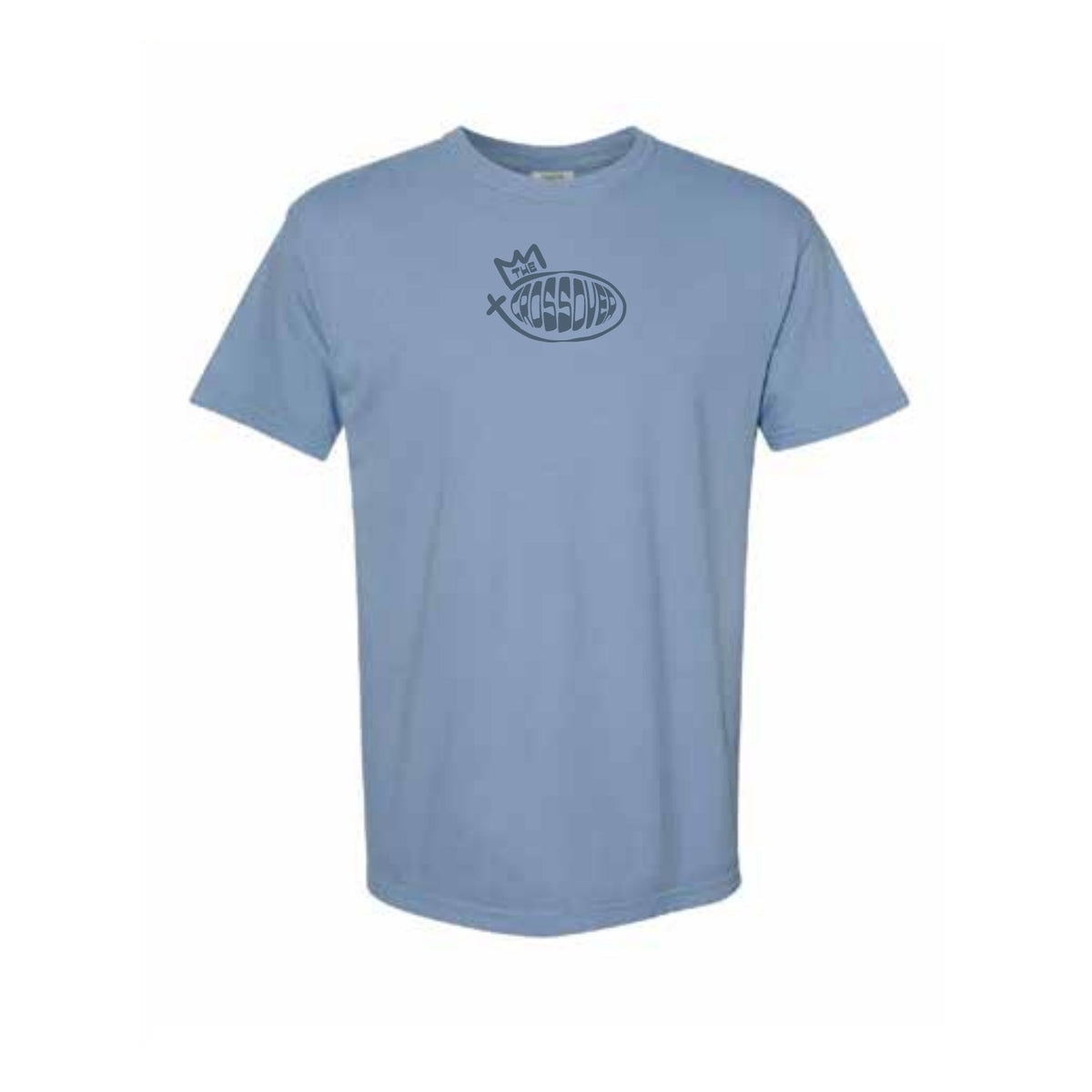 The Crossover Logo Tee in Blue Jean - front