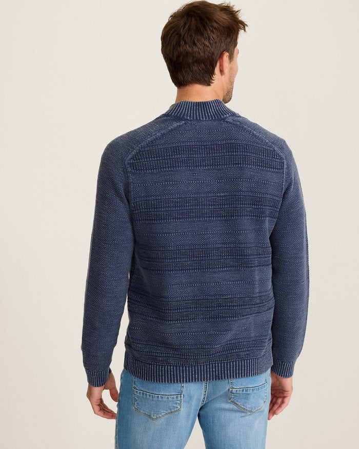 Saltwater Tides Textured Half-Zip Sweater