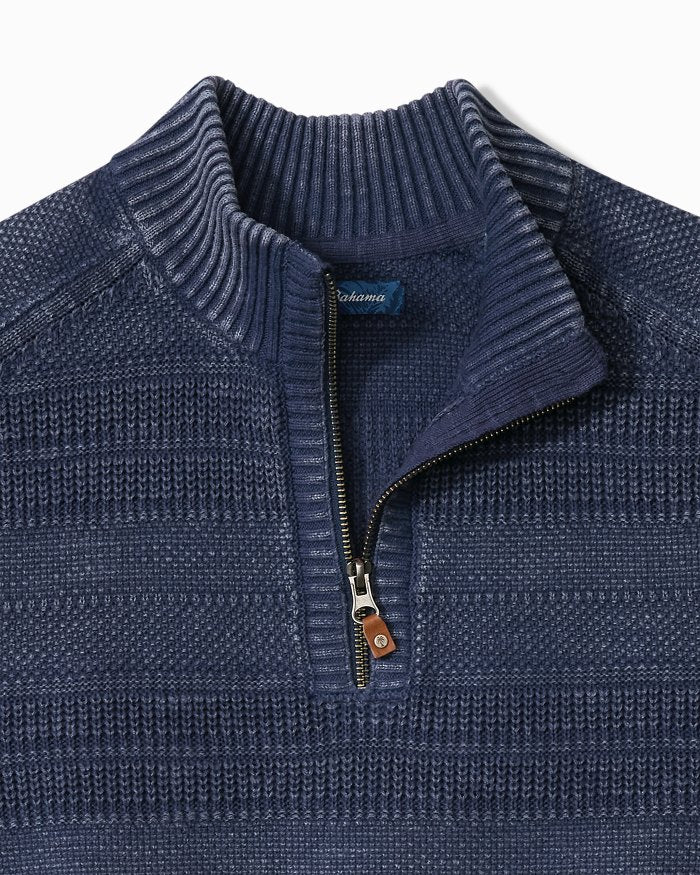 Saltwater Tides Textured Half-Zip Sweater