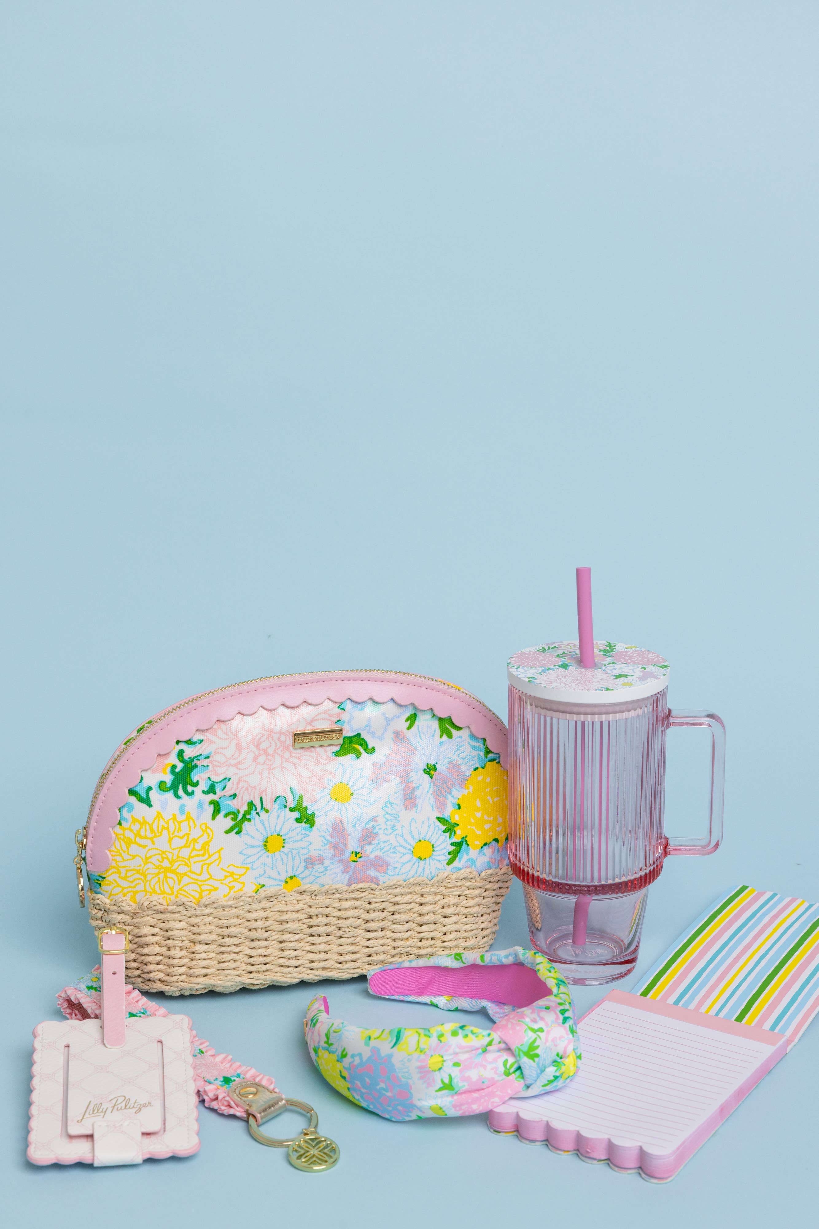 Glass Tumbler with Straw, Lilly Garden Home