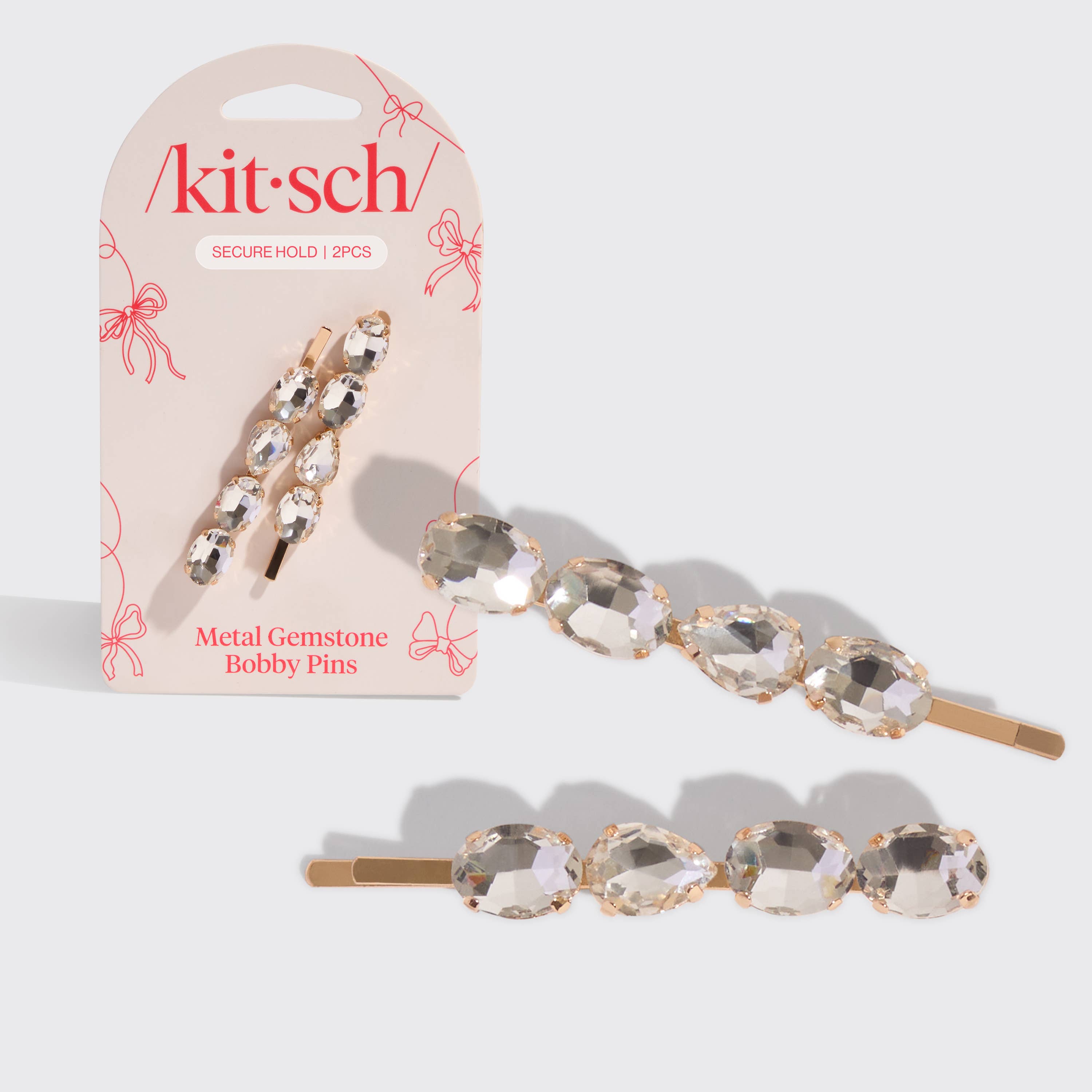 Holiday Gemstone Bobby Pins 2pc Set