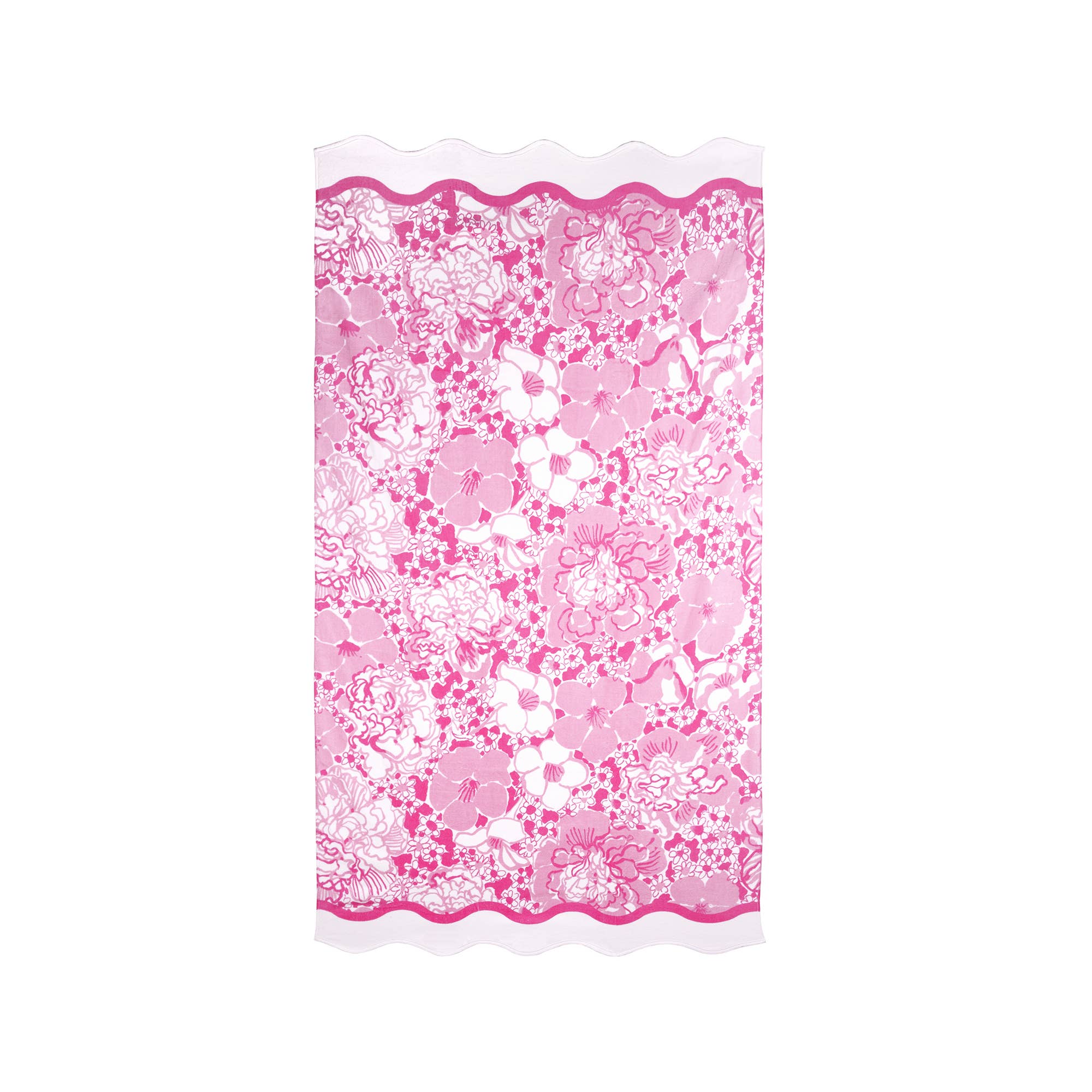 Scalloped Beach Towel, Conch Shell Pink Burst of Joy